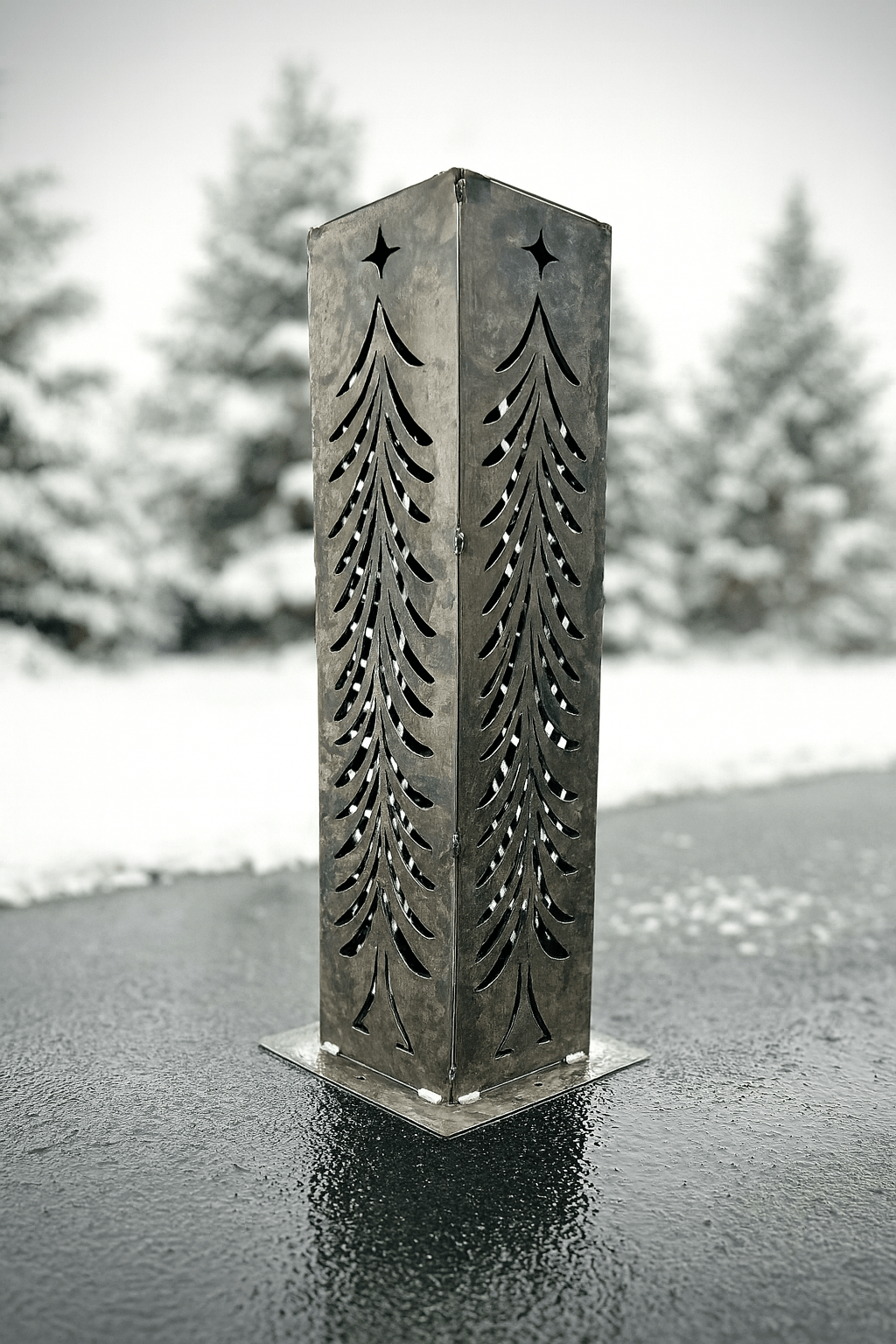 Christmas Tree Solar Luminary - Steel - christmas - christmas decor - Northern Forge, LLC