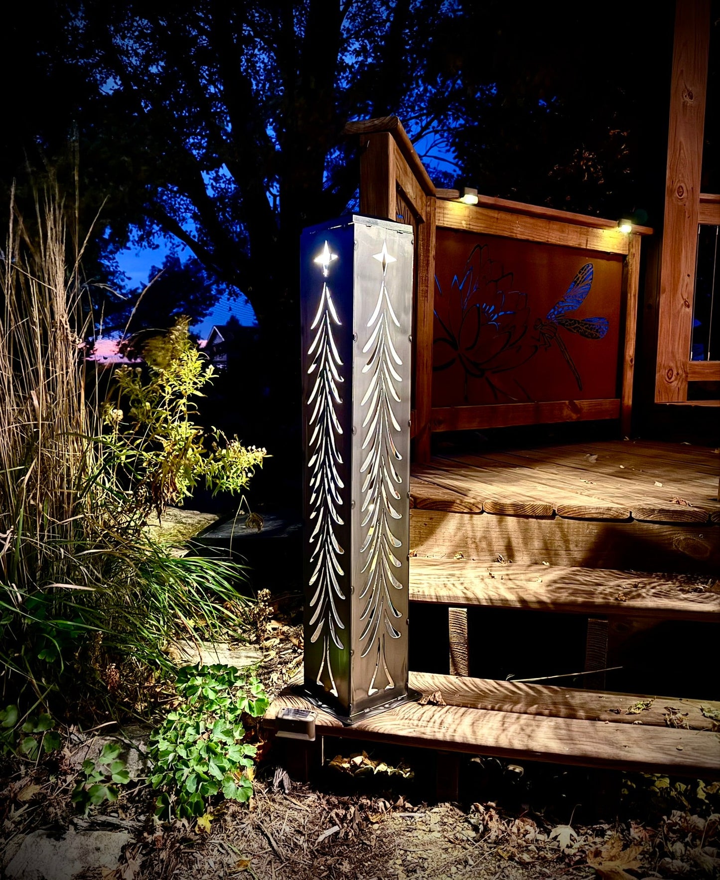 Christmas Tree Solar Luminary - Steel - christmas - christmas decor - Northern Forge, LLC