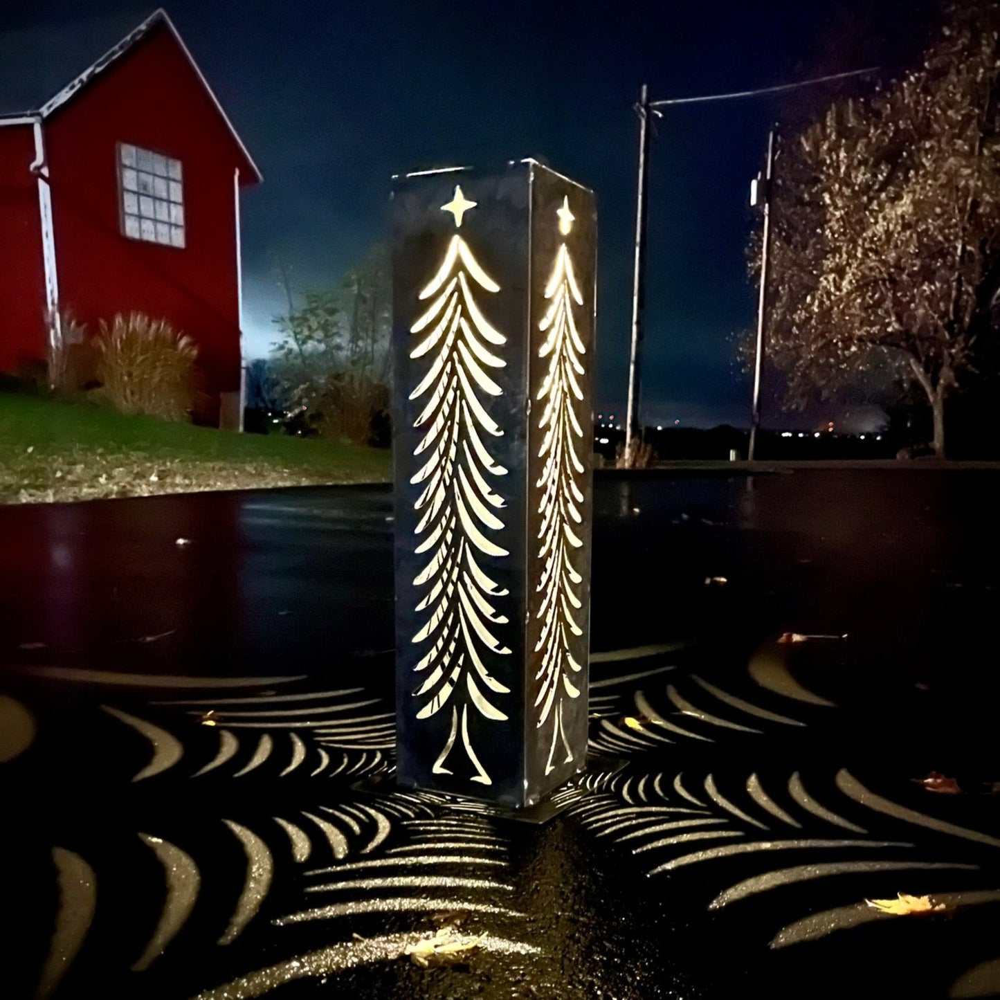 Christmas Tree Solar Tube Light - Steel - christmas - christmas decor - Northern Forge, LLC