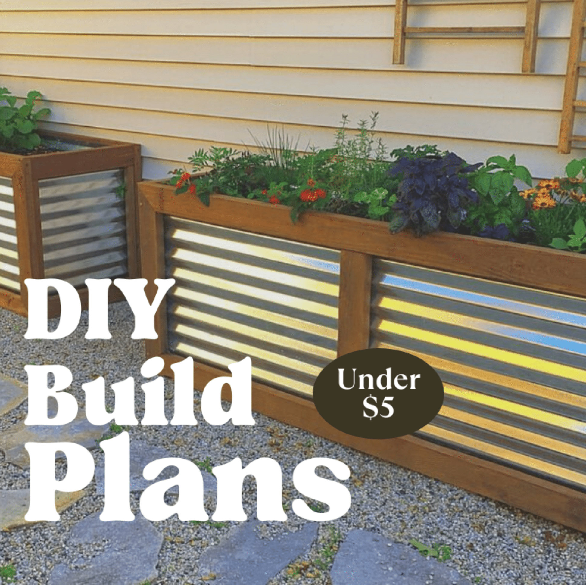 Corrugated Raised Planter Box DIY Build Plans - PDF - Build Plans - build your own planter - Northern Forge, LLC