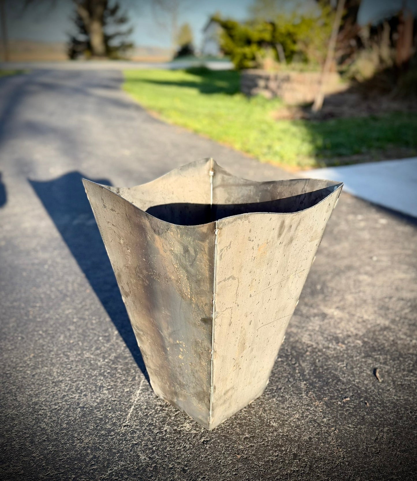 Corten Steel Tapered Wavy Top Planter - Multiple Sizes - corten planter - corten pond - Northern Forge, LLC
