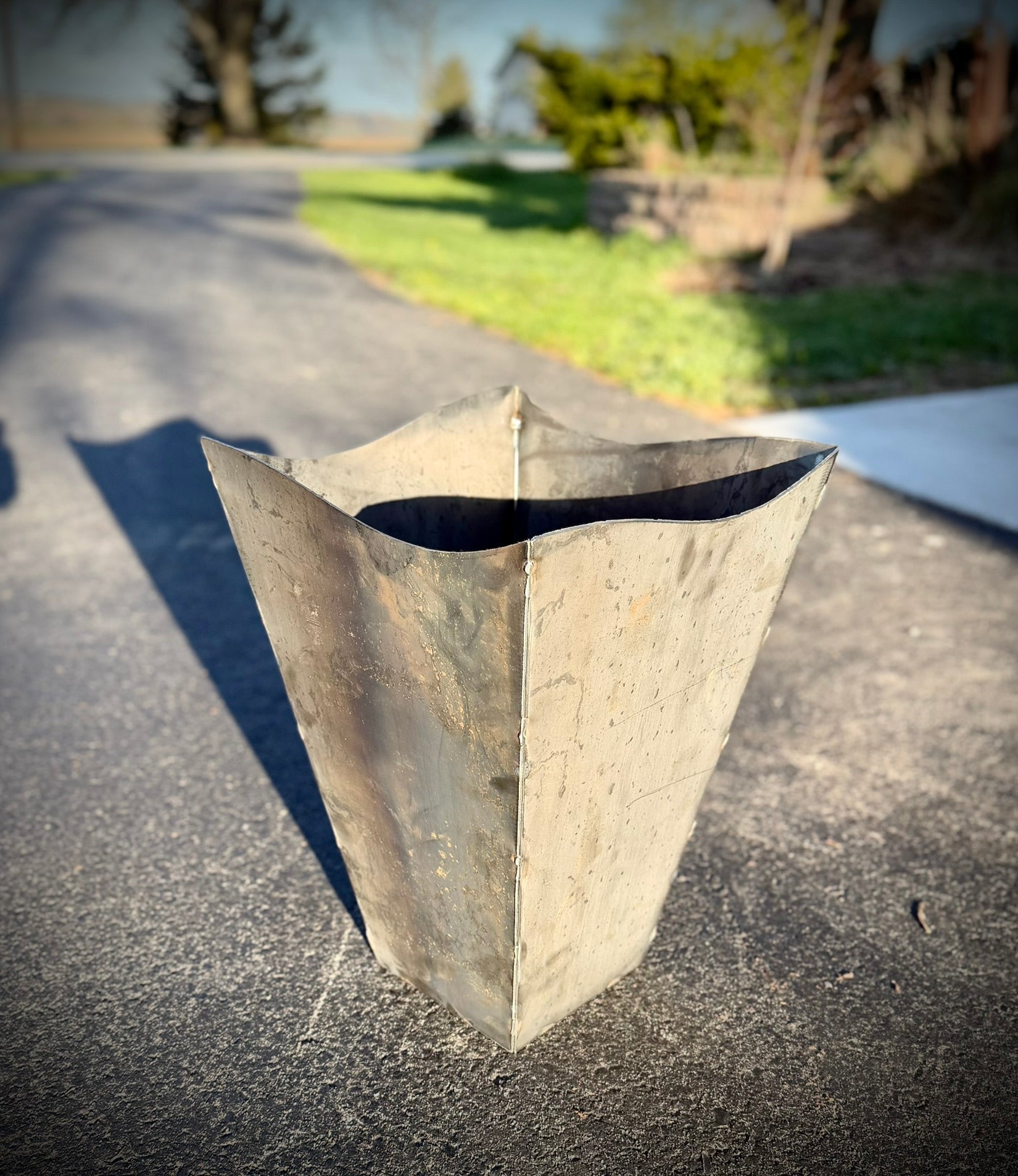 Corten Steel Tapered Wavy Top Planter - Multiple Sizes - corten planter - corten pond - Northern Forge, LLC