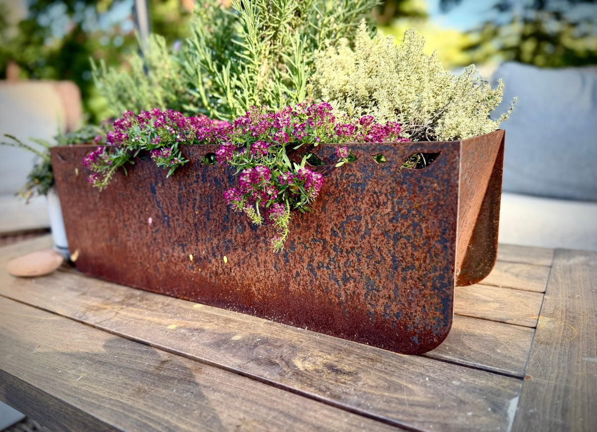 Corten Steel Window Box Planter - Multiple Sizes - corten planter - corten pond - Northern Forge, LLC