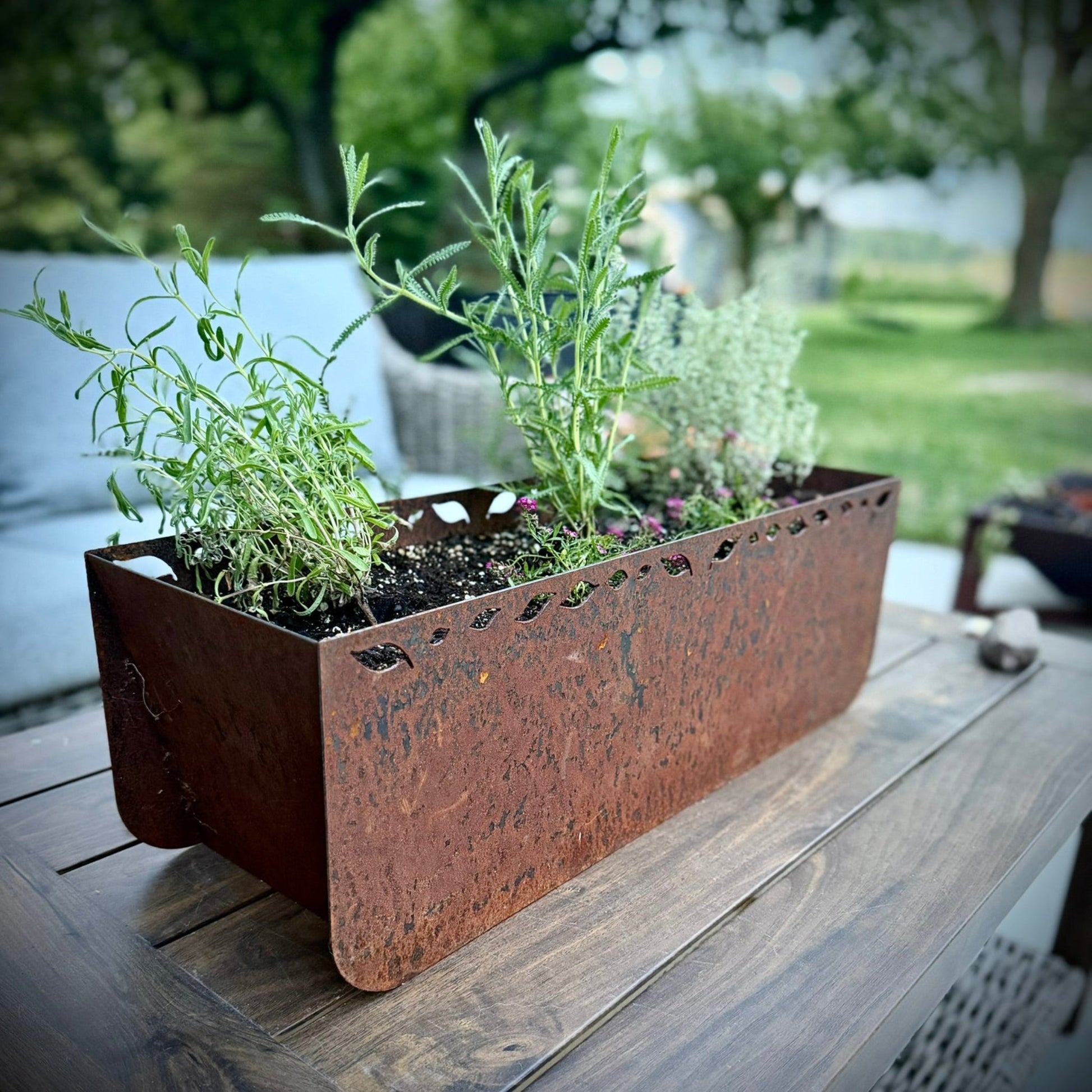 Corten Steel Window Box Planter - Multiple Sizes - corten planter - corten pond - Northern Forge, LLC