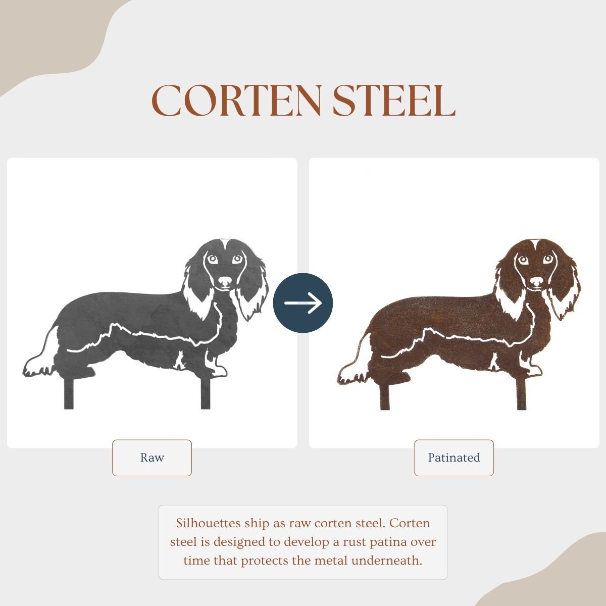 Dachshund - Longhaired - Metal Art – Handcrafted Dog Décor - My Metal Rescue - Shopify Collective - Northern Forge, LLC