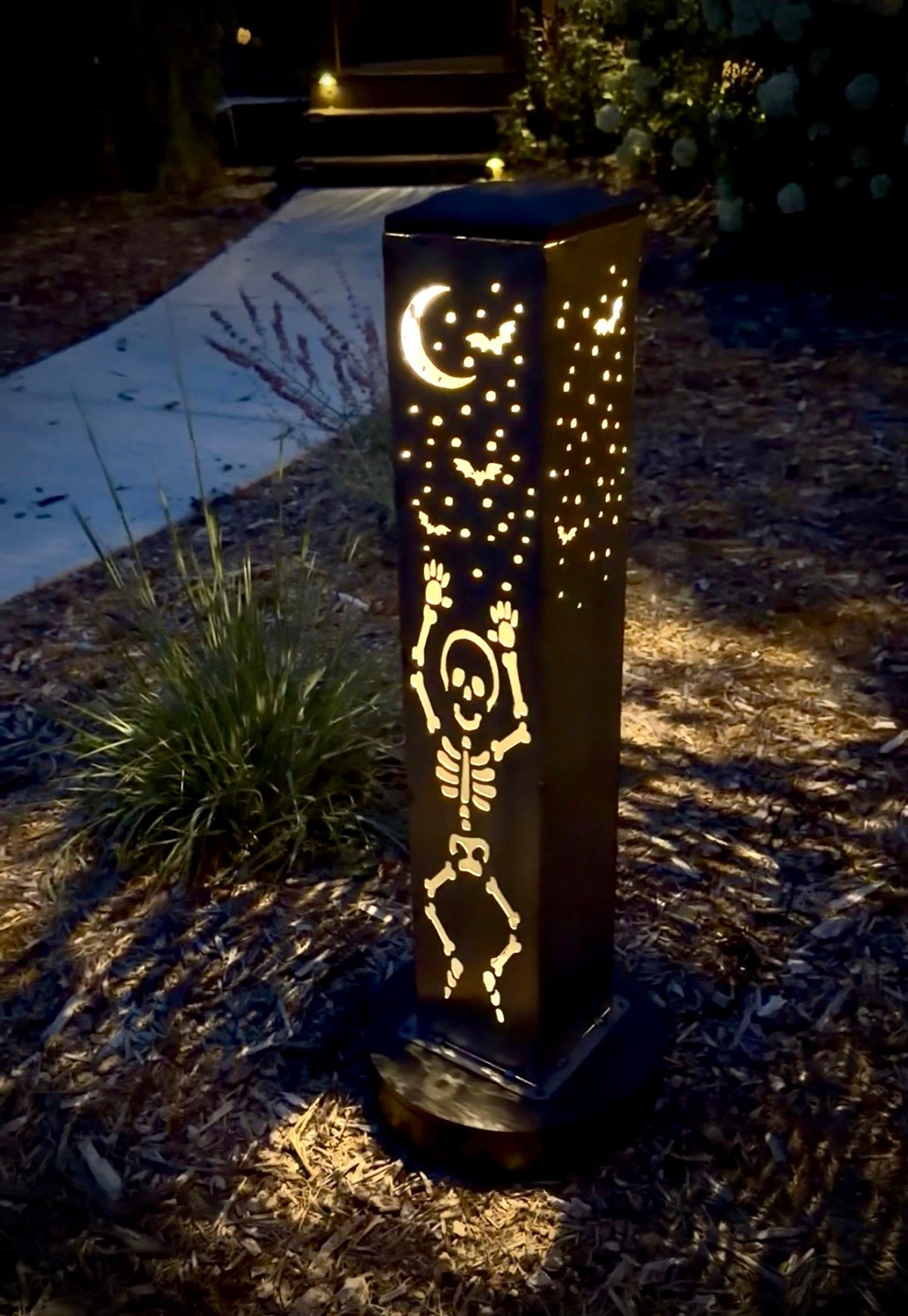 Dancing Bones Solar Tube Lights - Skeletons - Steel - dancing skeleton lights - Dancing Skeletons - Northern Forge, LLC