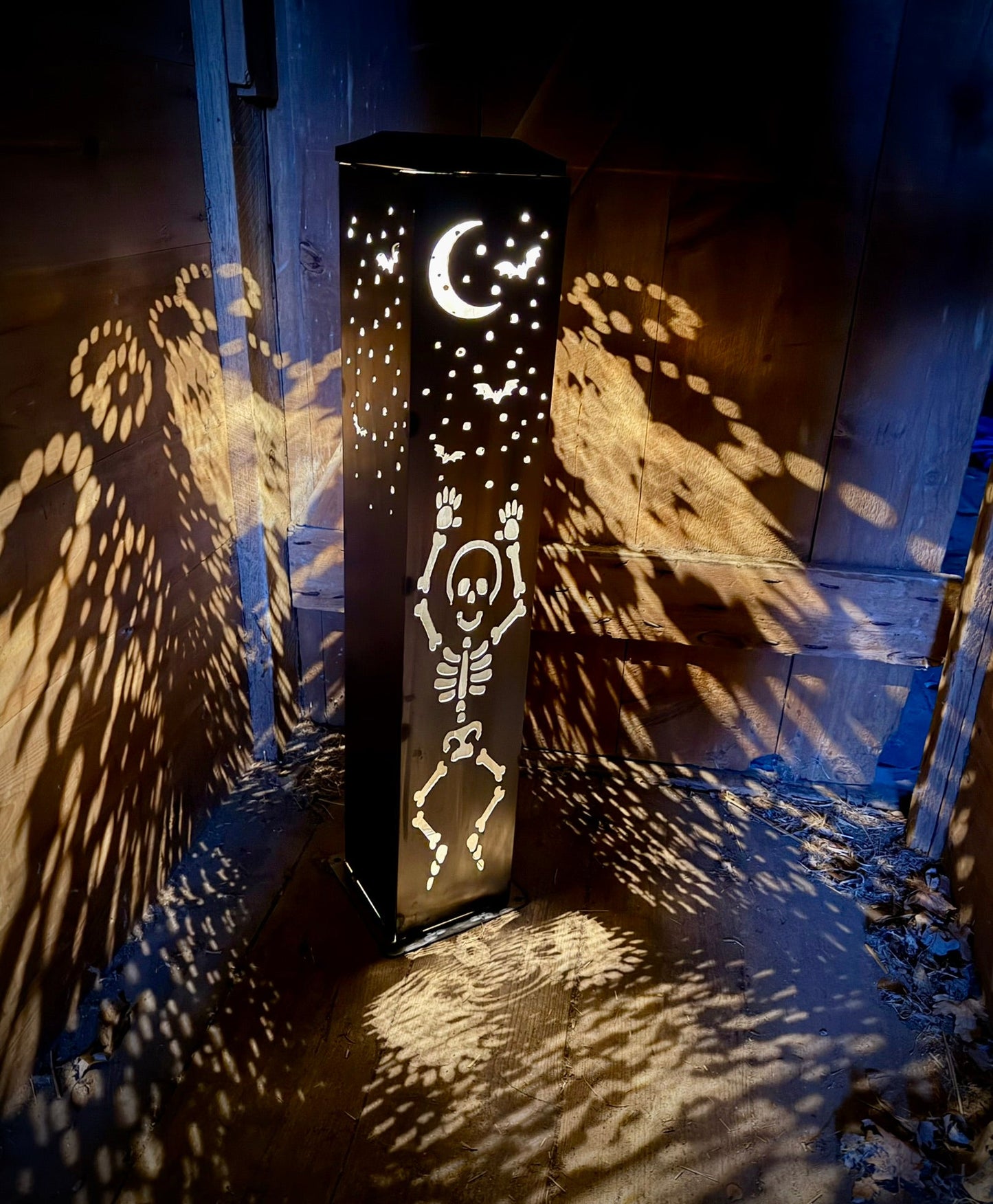 Dancing Bones Solar Tube Lights - Skeletons - Steel - dancing skeleton lights - Dancing Skeletons - Northern Forge, LLC
