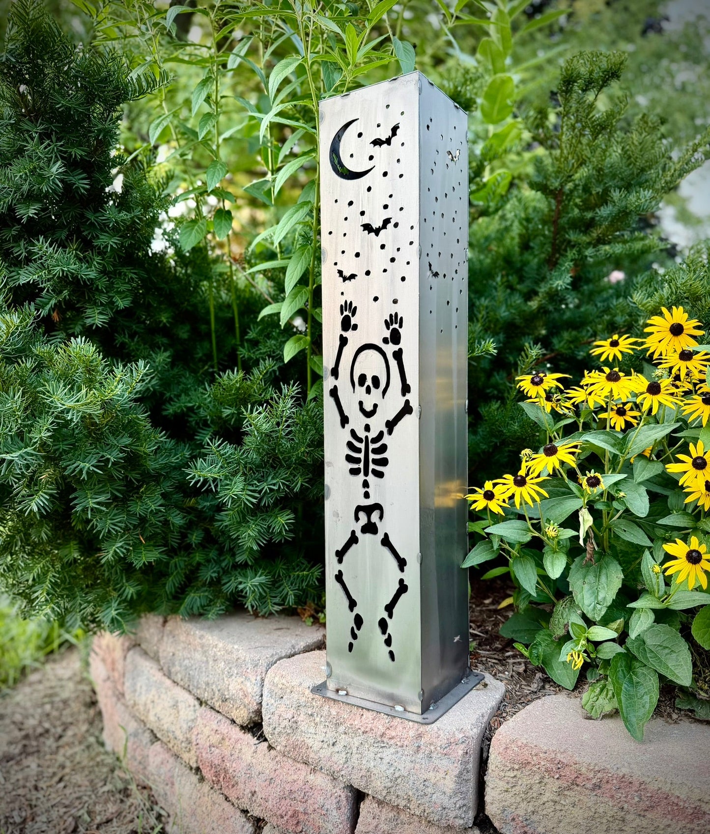 Dancing Bones Solar Tube Lights - Skeletons - Steel - dancing skeleton lights - Dancing Skeletons - Northern Forge, LLC