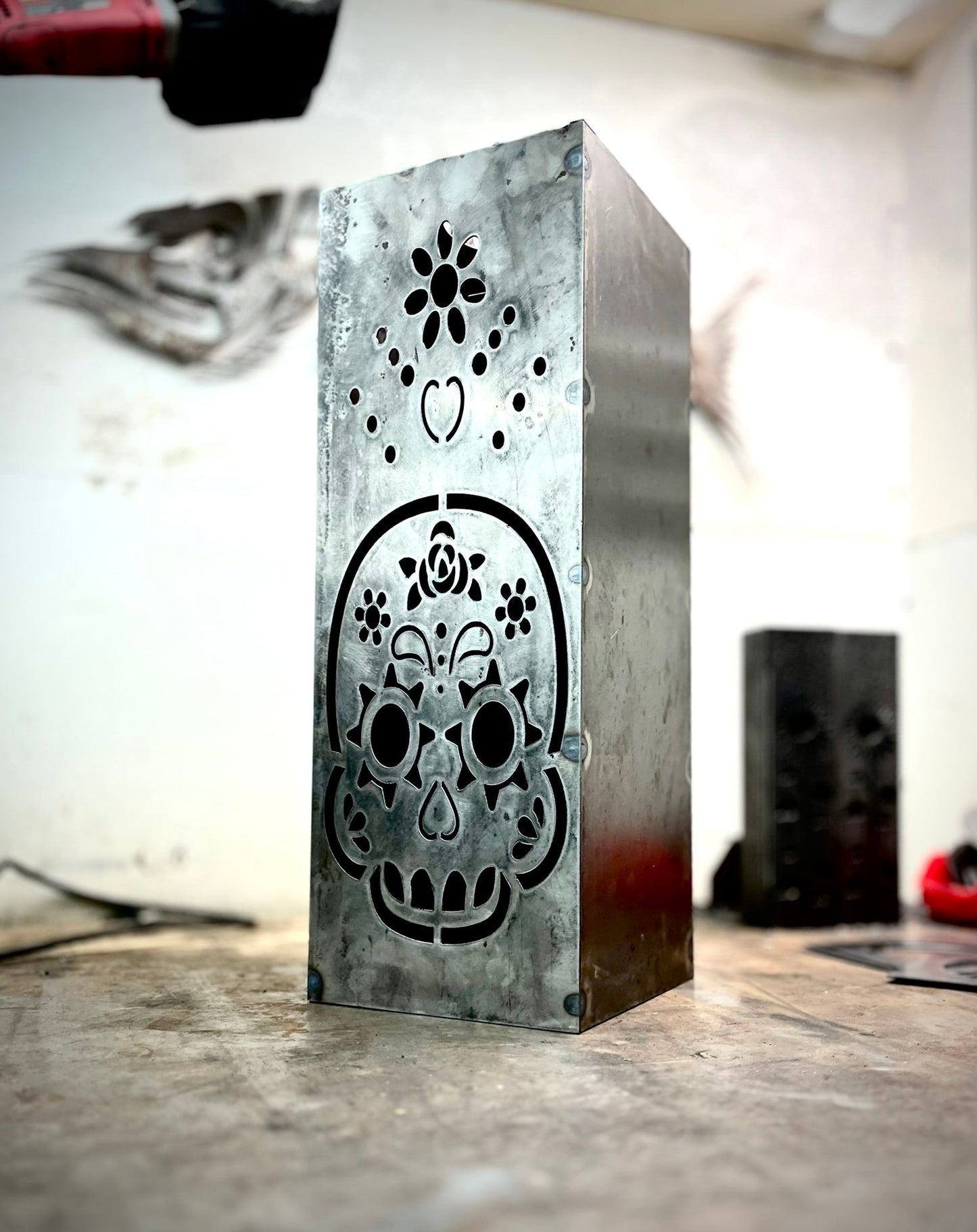 Day of the Dead Solar Tube Light - Steel - Multiple Sizes - day of the dead decor - day of the dead light - Northern Forge, LLC