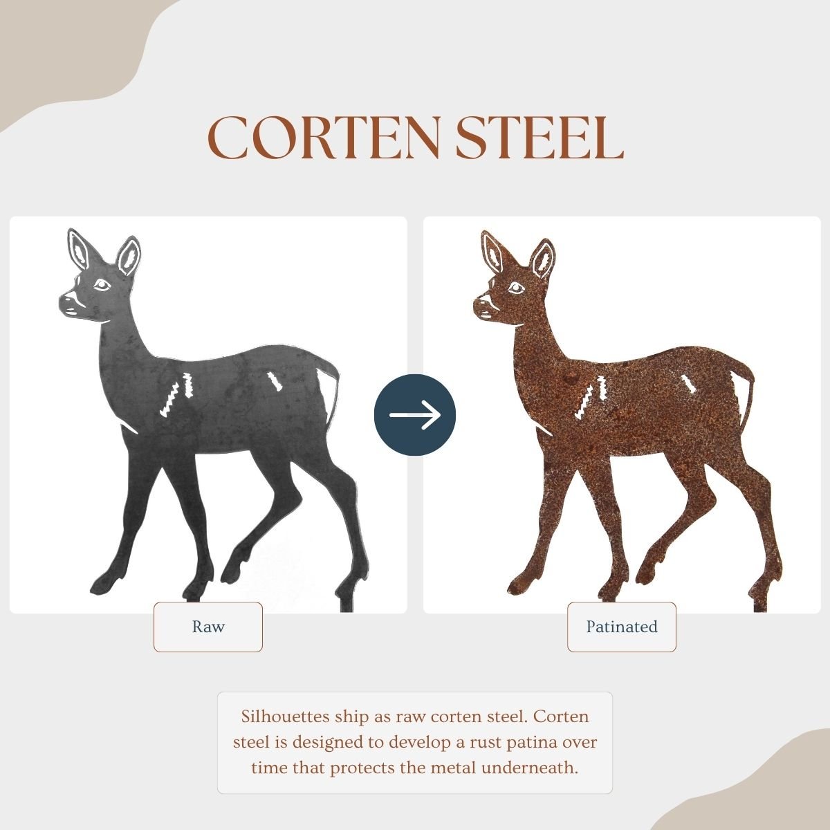 Deer - Doe Metal Art – Handcrafted Wildlife Décor - My Metal Rescue - Shopify Collective - Northern Forge, LLC