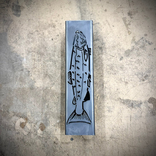 DEFECT - Salmon Pillar Luminary w/ Solar Cap | 12 - inch - defect - Northern Forge, LLC