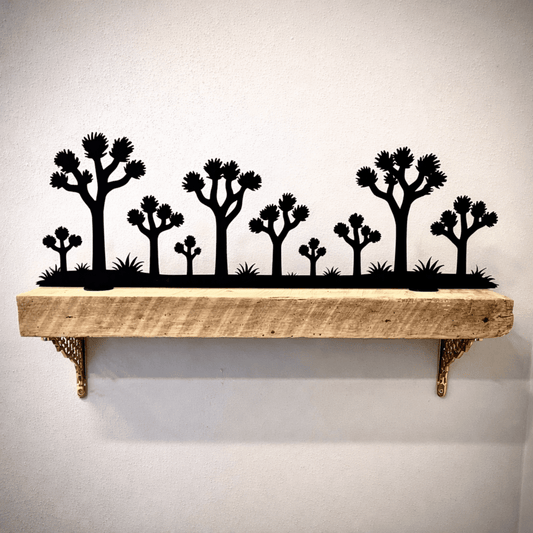 Desert Horizon – Joshua Tree Shelf Silhouette - Standing - desert scene shelf - home - Northern Forge, LLC