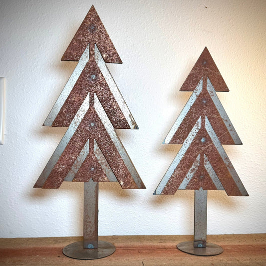 DISCOUNTED - 2 - Pack Layered Steel Christmas Trees - Mantel - defect - Northern Forge, LLC