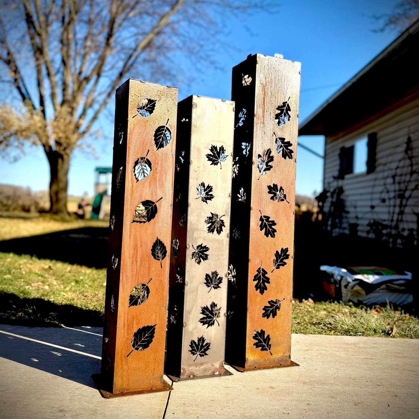 DISCOUNTED - Autumn Glow Luminary Collection - Solar Pillars - defect - DISCOUNT - Northern Forge, LLC