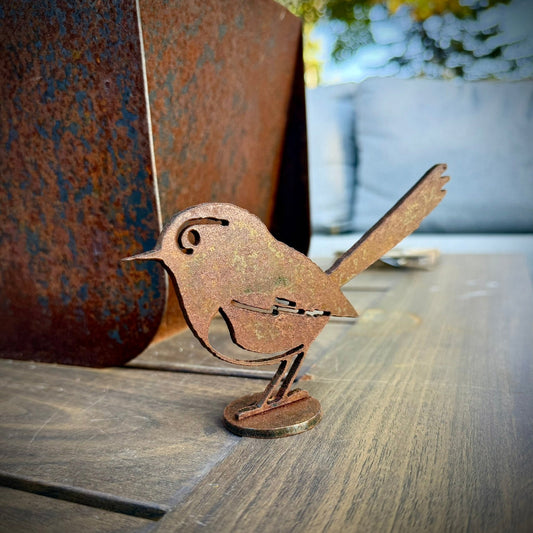 DISCOUNTED - Rusted Metal Wren - Mantel - defect - DISCOUNT - Northern Forge, LLC