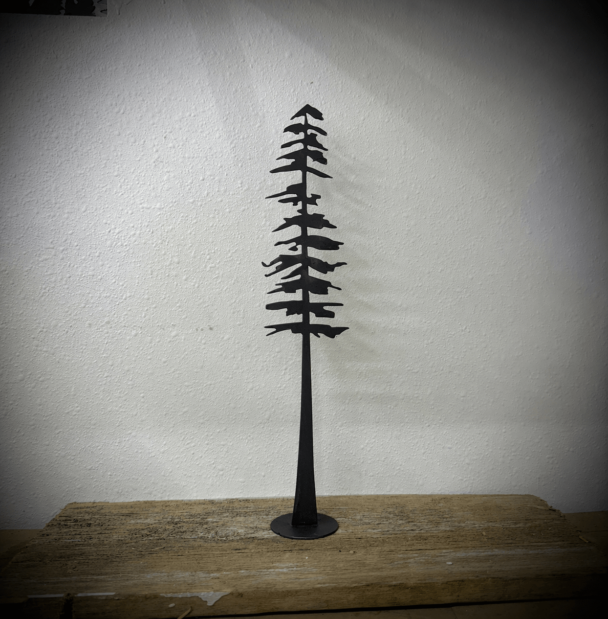 DISCOUNTED - Steel Pine Tree - Mantel - 16 - inch - christmas - defect - Northern Forge, LLC