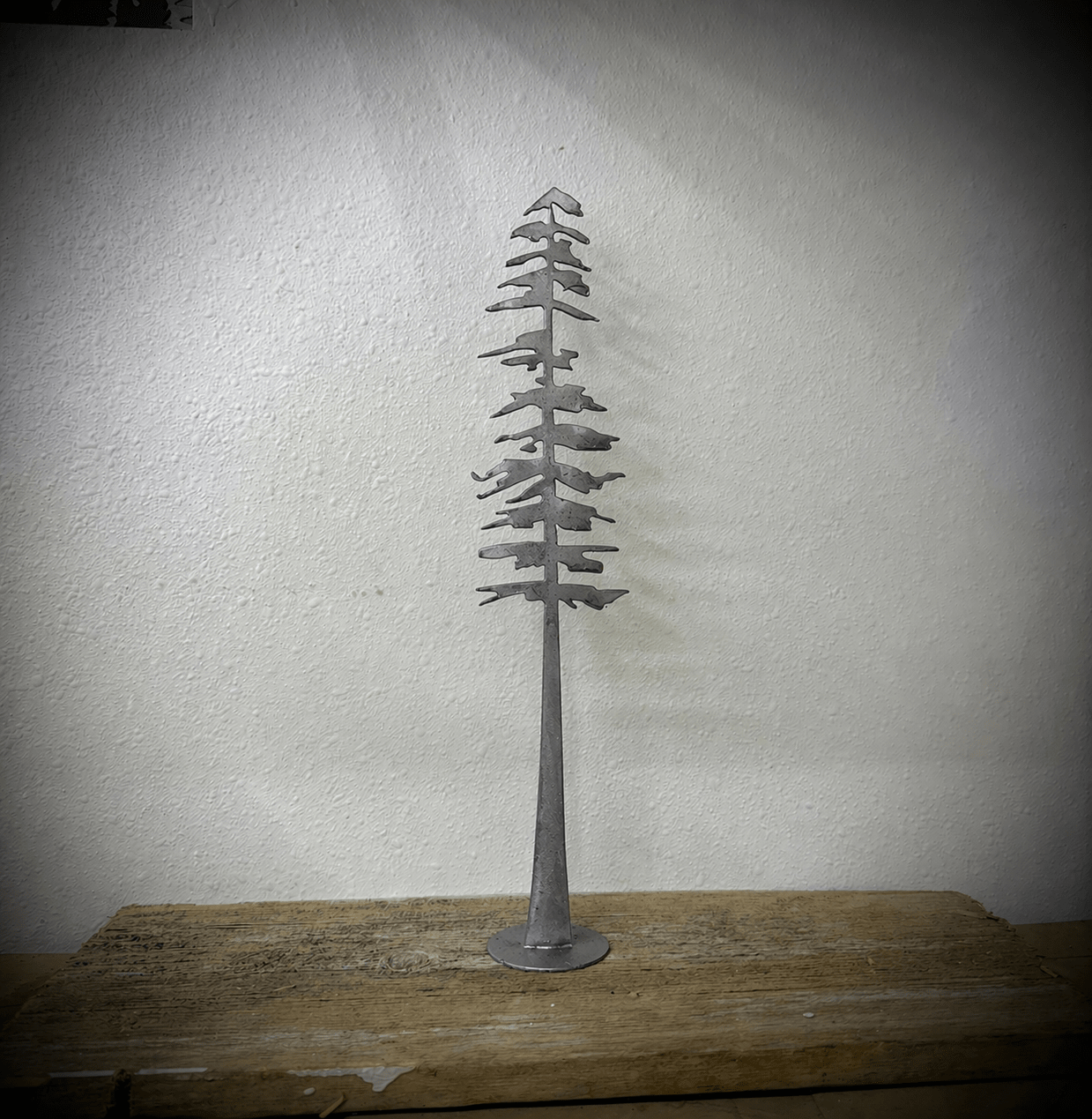 DISCOUNTED - Steel Pine Tree - Mantel - 16 - inch - christmas - defect - Northern Forge, LLC