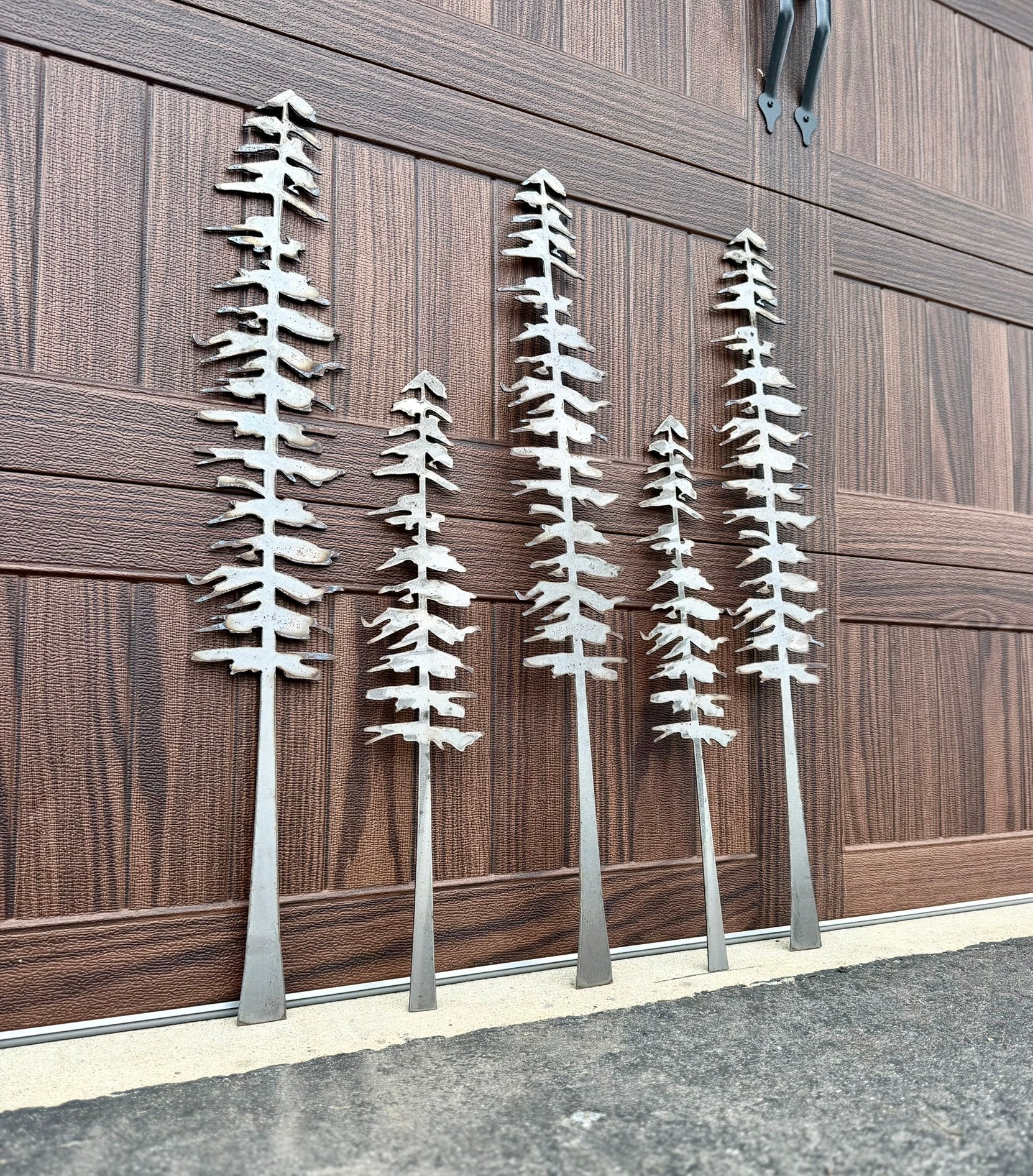 DISCOUNTED - XL Raw Steel Pine Trees - Wall Art - christmas - christmas decor - Northern Forge, LLC
