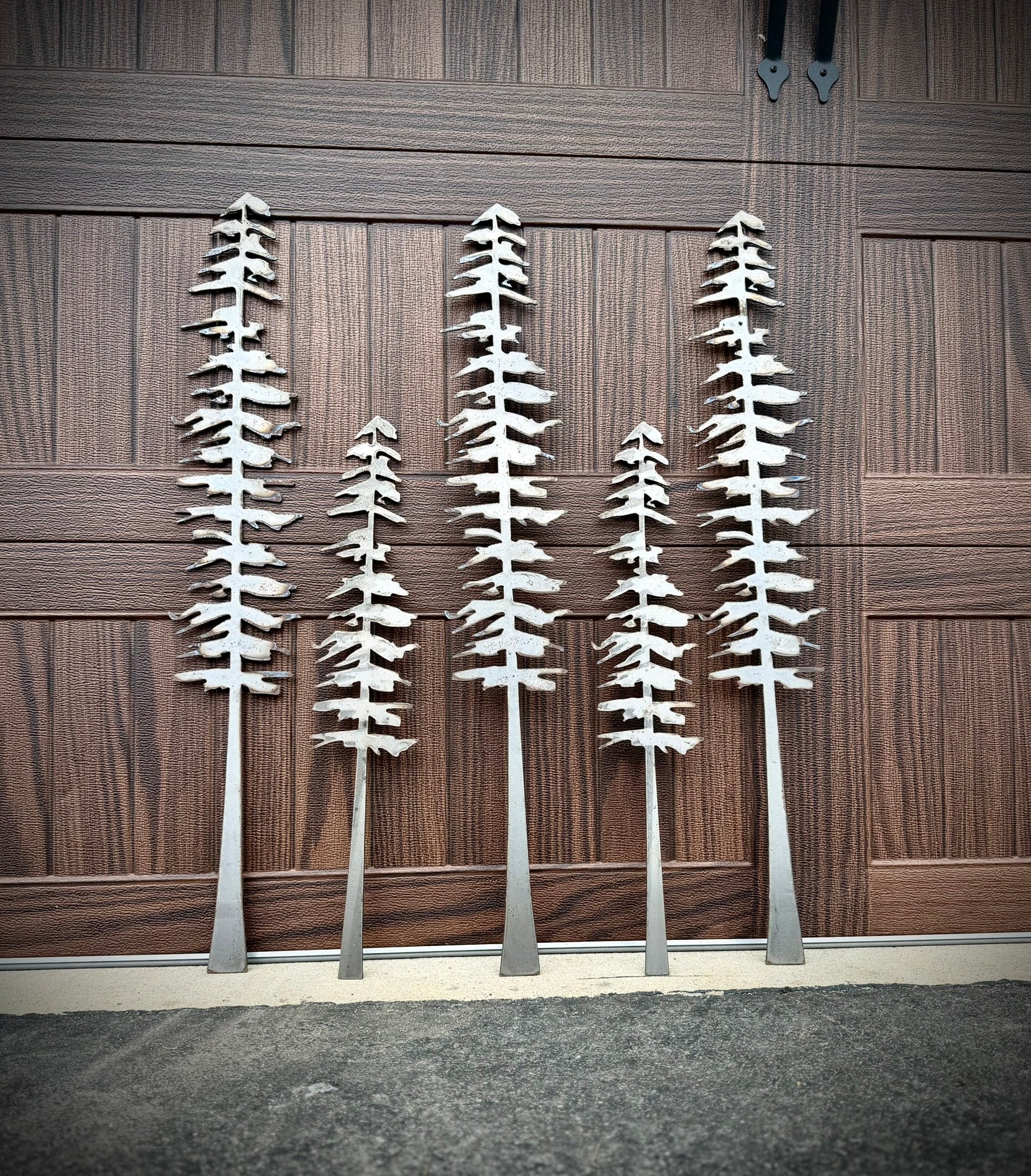 DISCOUNTED - XL Raw Steel Pine Trees - Wall Art - christmas - christmas decor - Northern Forge, LLC