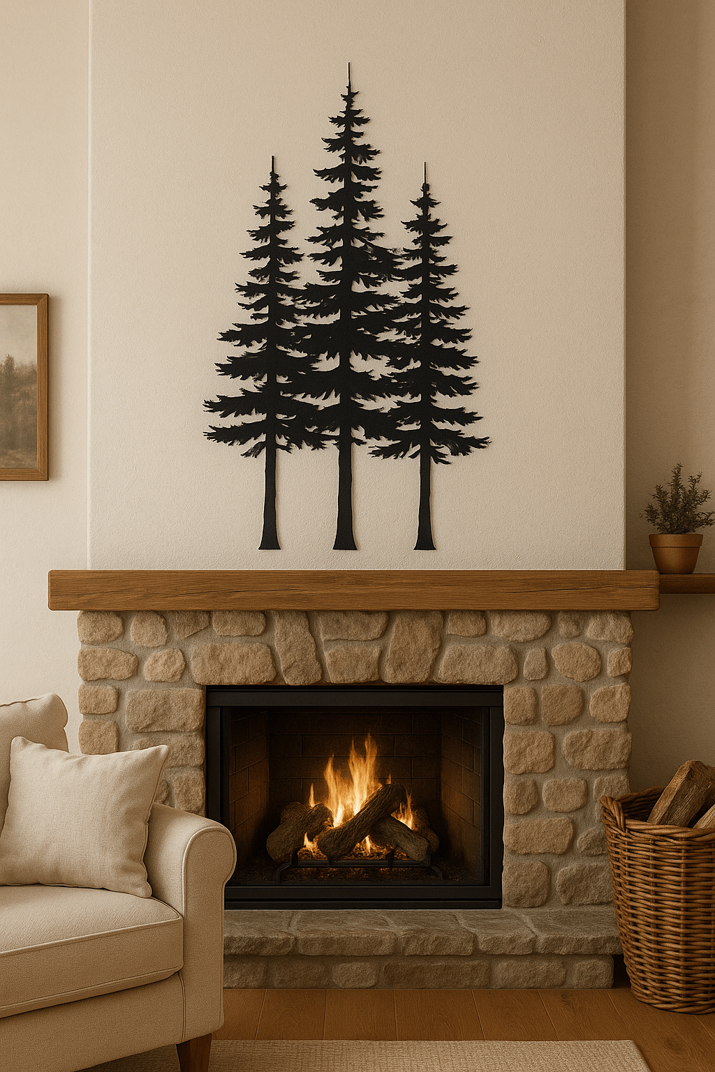 Fir Tree Trio Metal Wall Art - cabin decor - christmas - Northern Forge, LLC