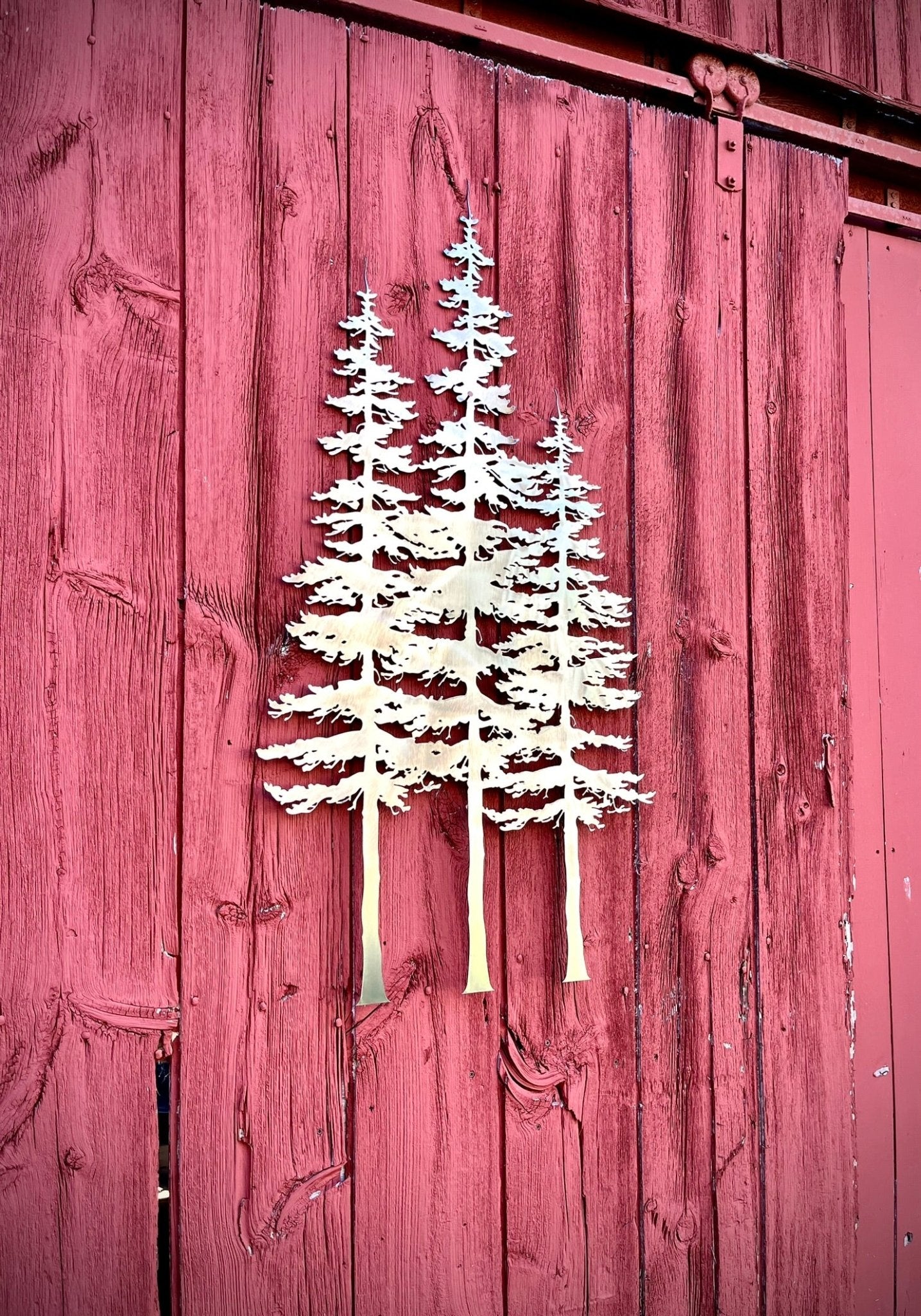 Fir Tree Trio Metal Wall Art - cabin decor - fir trees - Northern Forge, LLC