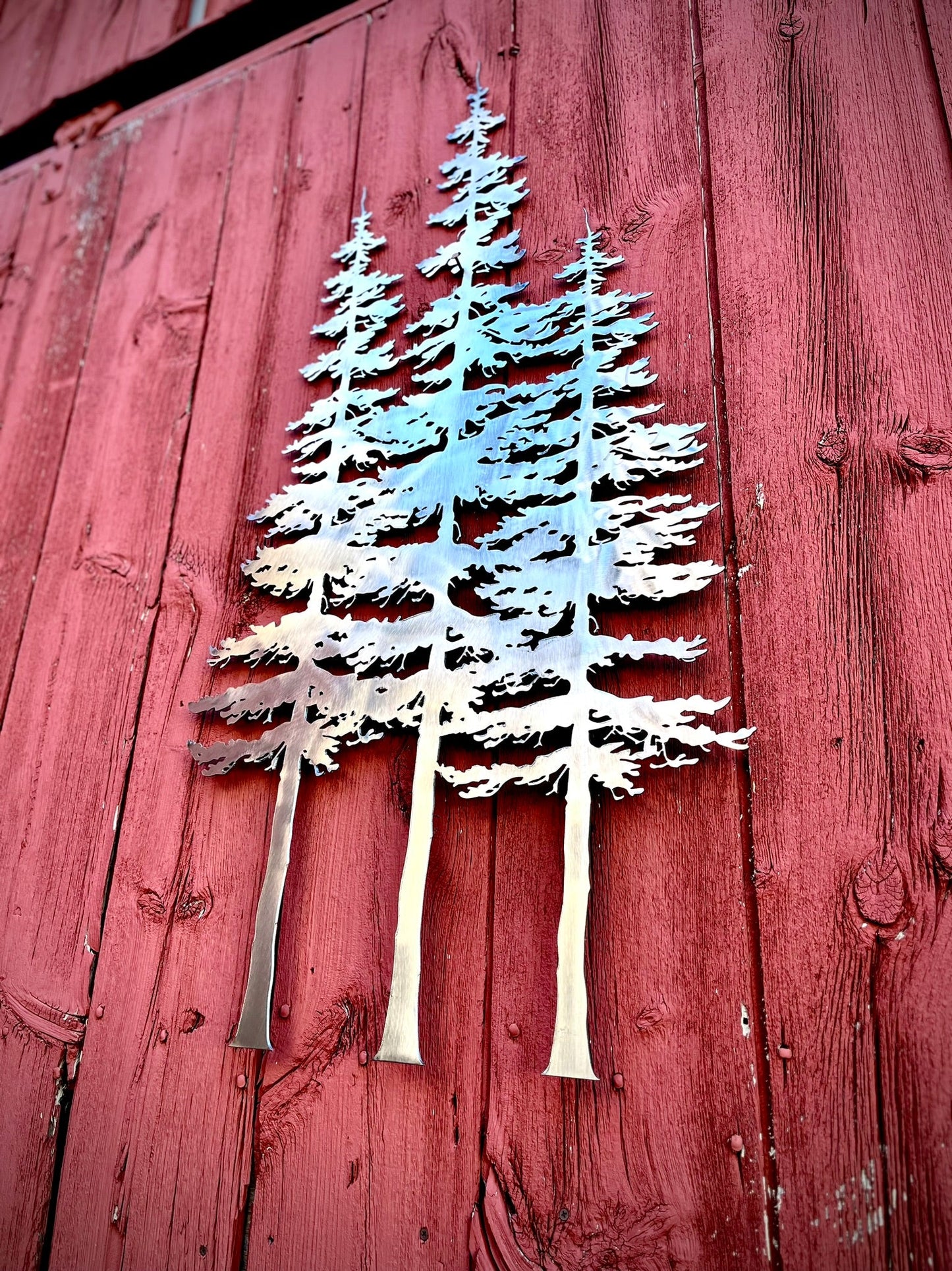 Fir Tree Trio Metal Wall Art - cabin decor - fir trees - Northern Forge, LLC