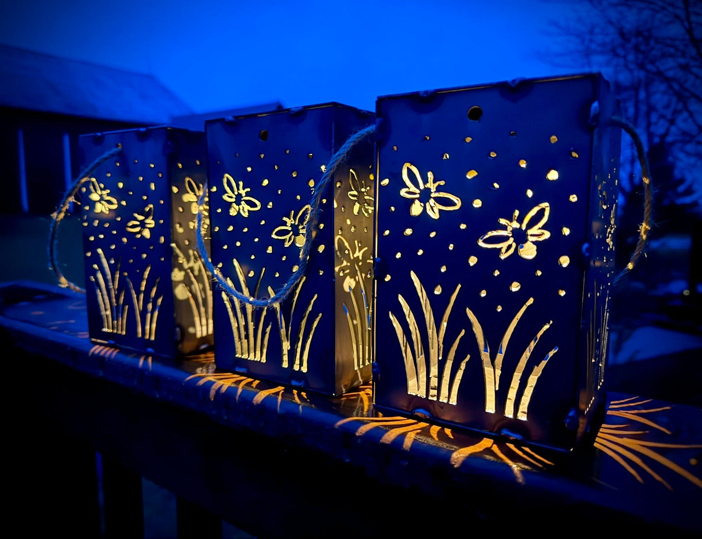Fireflies Steel Hanging Solar Light | 6.5 in. - accent lights - firefly light - Northern Forge, LLC