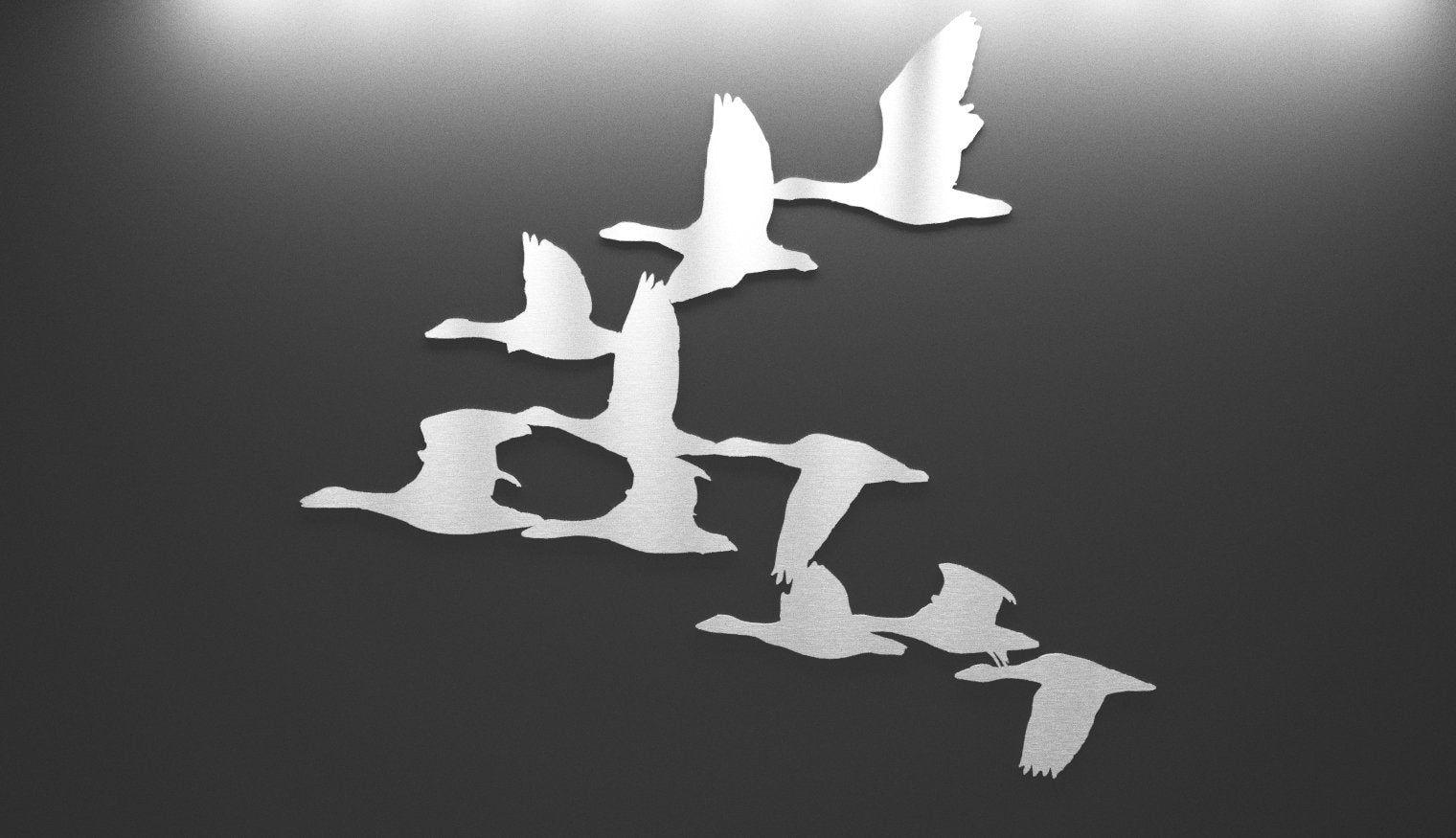 Flying V of Canada Geese - Metal Wall Art - duck decals - fall - Northern Forge, LLC