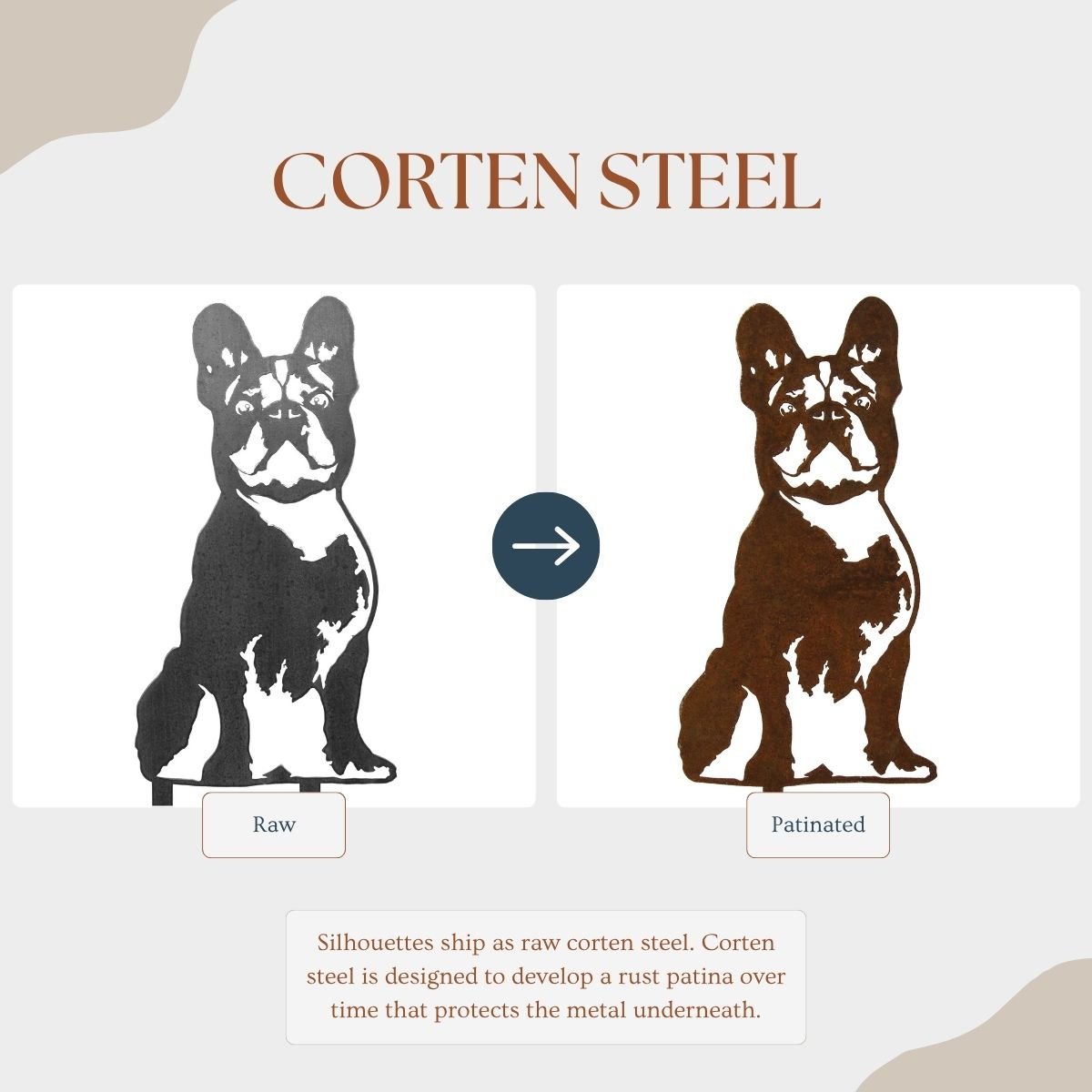 French Bulldog Metal Art – Handmade Steel Décor - My Metal Rescue - Shopify Collective - Northern Forge, LLC