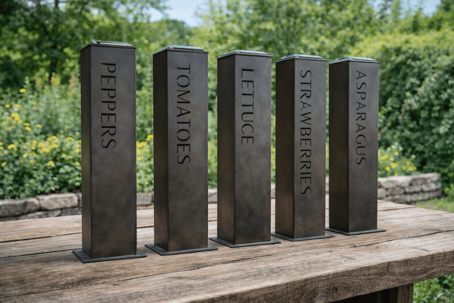 Garden Glow Solar Pillar Light - Steel - Garden Labels - garden labels - garden solar light - Northern Forge, LLC