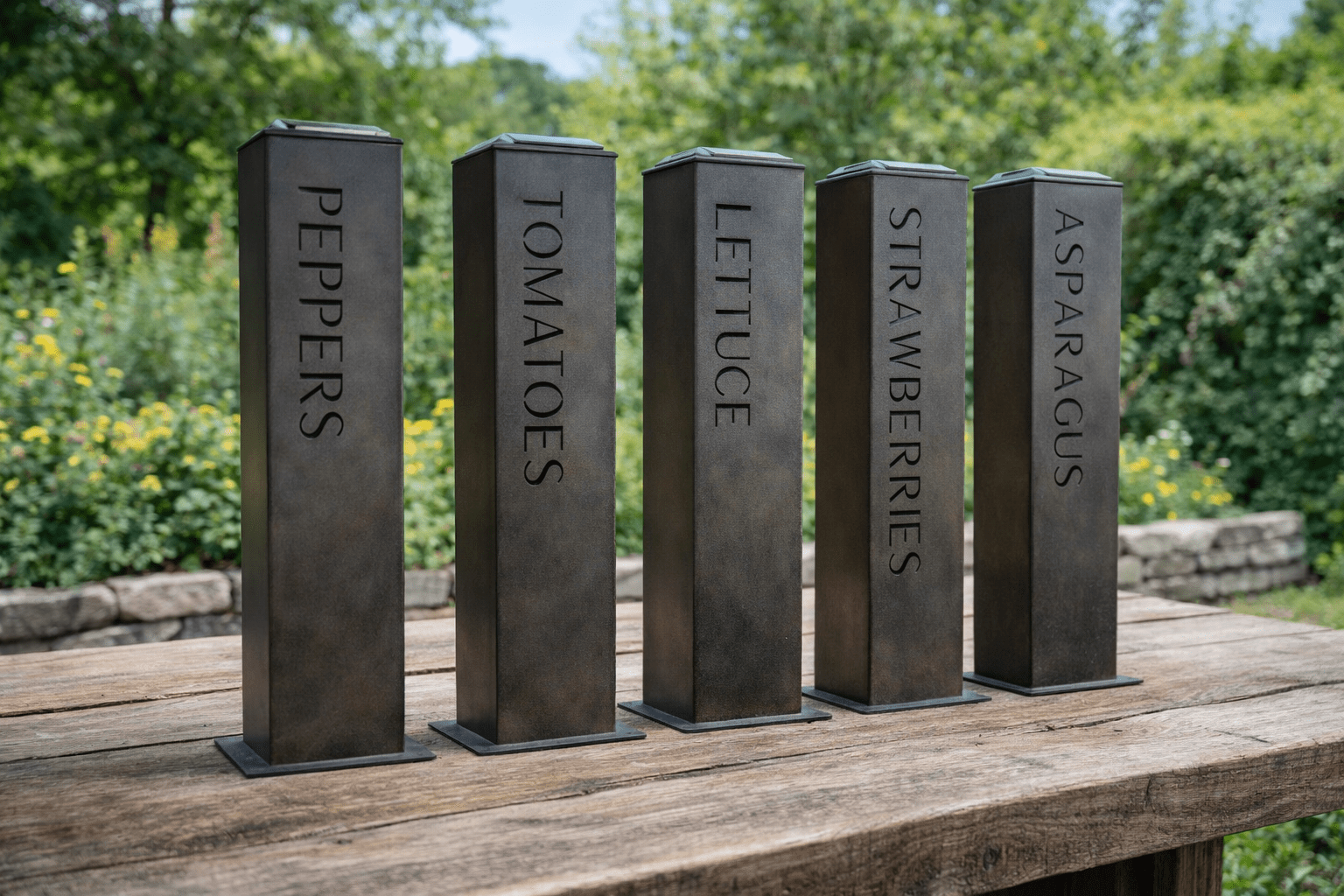 Garden Glow Solar Pillar Light - Steel - Garden Labels - garden labels - garden solar light - Northern Forge, LLC