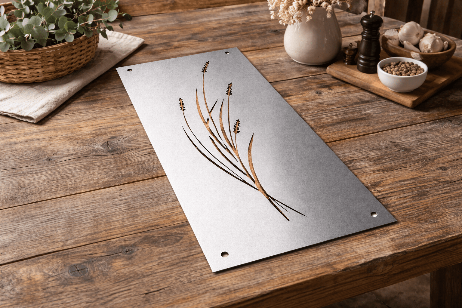 Golden Prairie Wheat Layered Steel Wall Art - home - home decor - Northern Forge, LLC