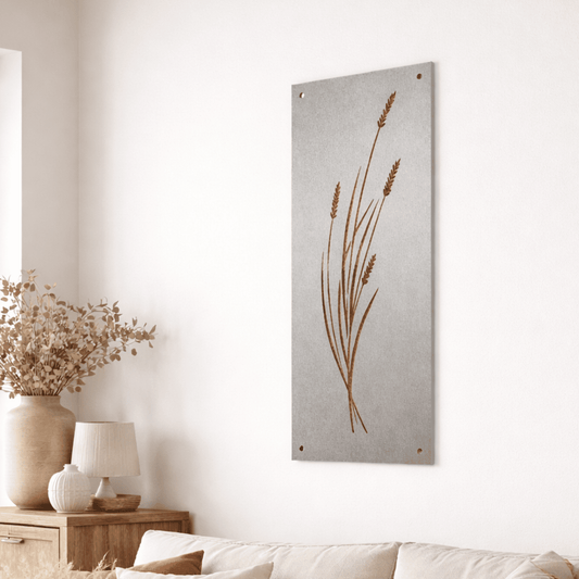 Golden Prairie Wheat Layered Steel Wall Art - home - home decor - Northern Forge, LLC