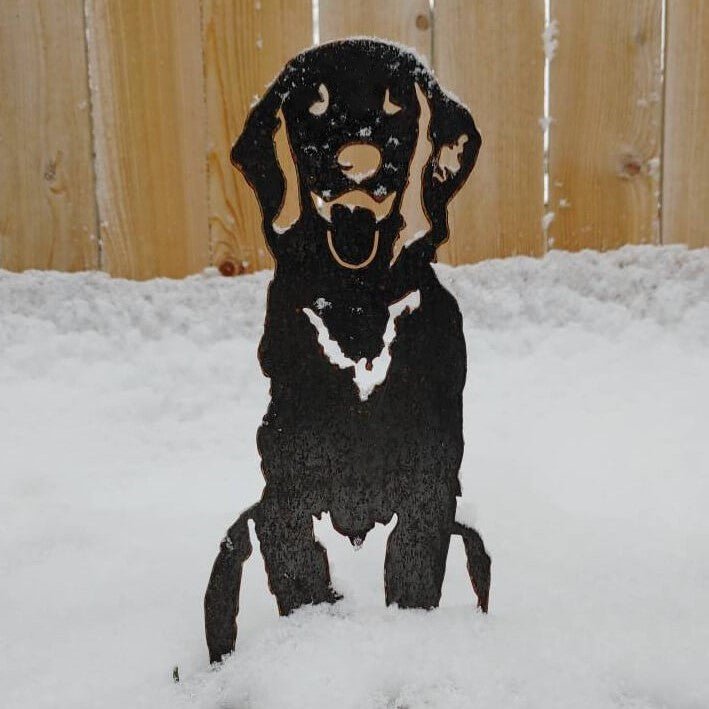 Golden Retriever Sitting Metal Art – Handcrafted Dog Décor - My Metal Rescue - Shopify Collective - Northern Forge, LLC