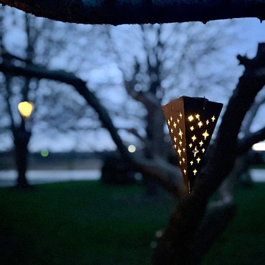 Hanging Pyramid Solar Light | 7 in. - accent lights - hanging pyramid lights - Northern Forge, LLC