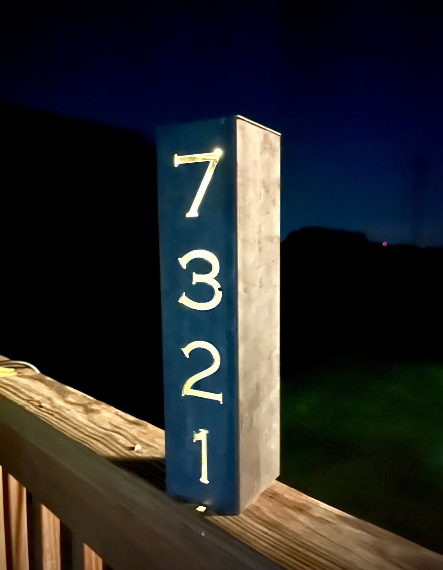 Home Address Solar Pillar Light - Steel - address - address pillar - Northern Forge, LLC