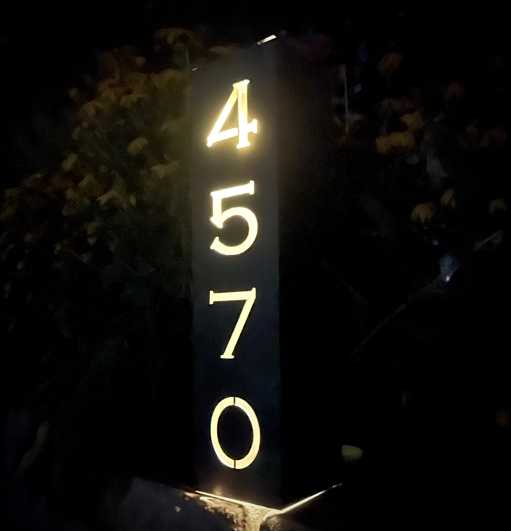 Home Address Solar Pillar Light - Steel - address - address pillar - Northern Forge, LLC