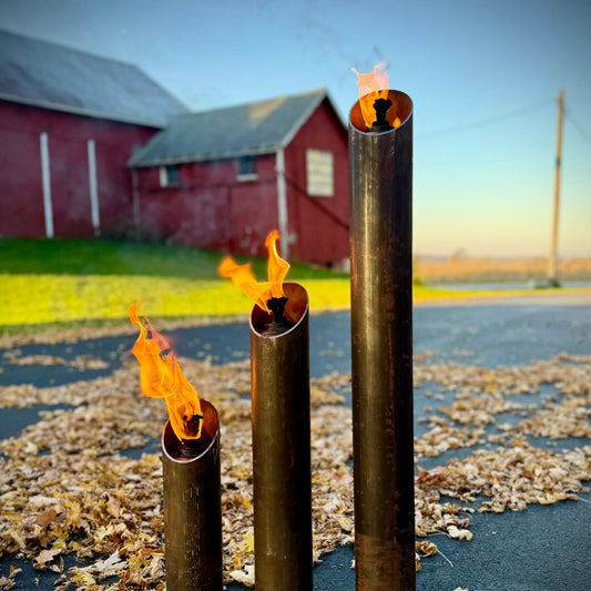 IronFlame Patio Torches- Steel Round Patio Torches - Multiple Sizes - fire pit - firepit - Northern Forge, LLC