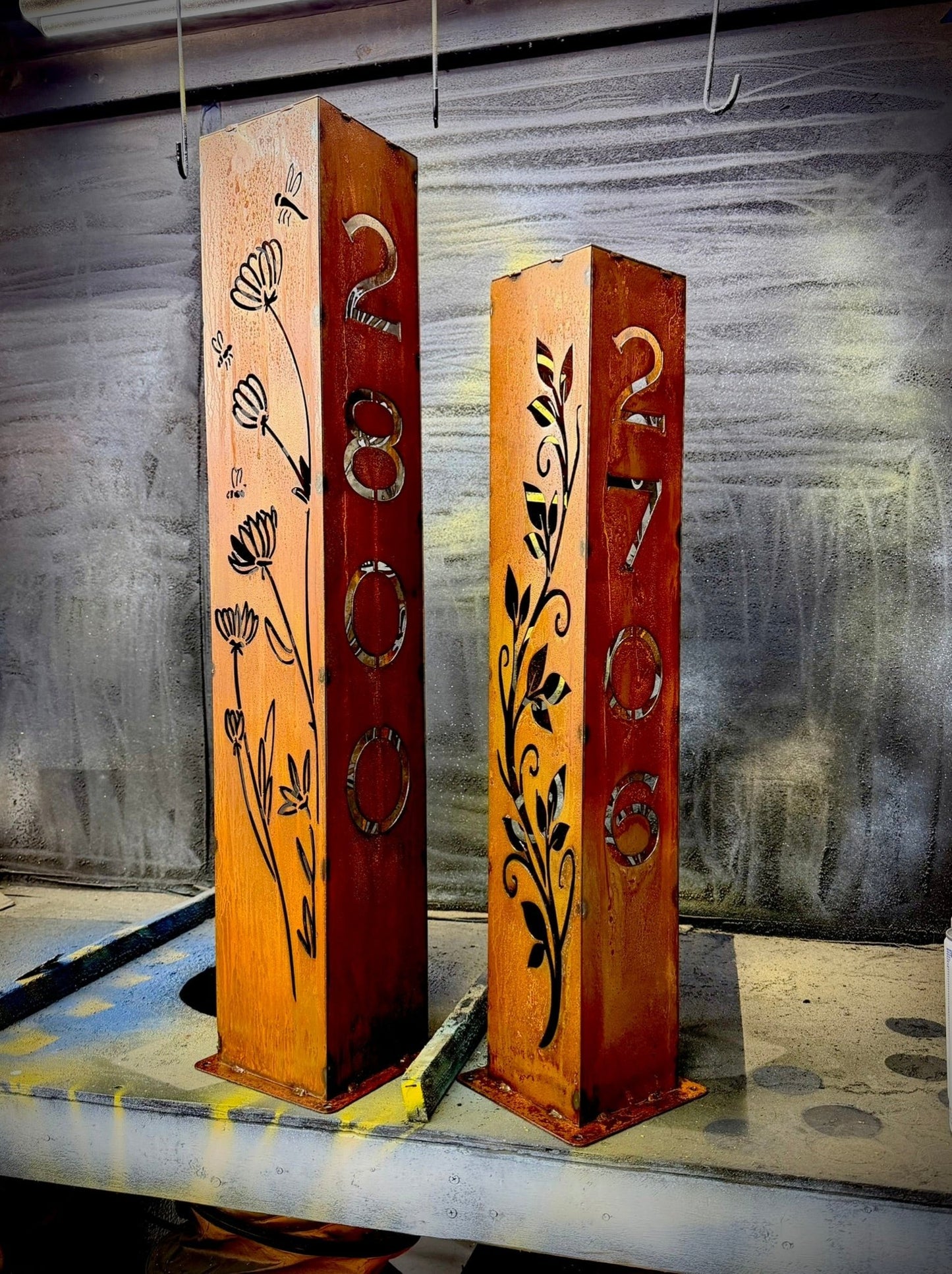 Ironvine Address Solar Pillar Light - Steel - address - address light - Northern Forge, LLC