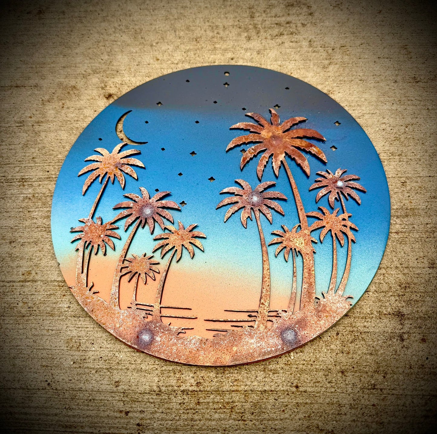 Layered Palm Trees Under the Stars - Wall Art - air bnb decor - beach air bnb decor - Northern Forge, LLC