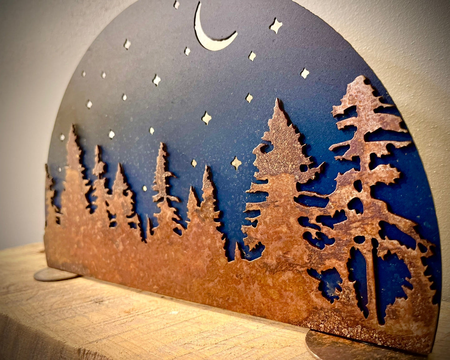 Layered Pine Forest Under the Stars - Mantel - home - home decor - Northern Forge, LLC