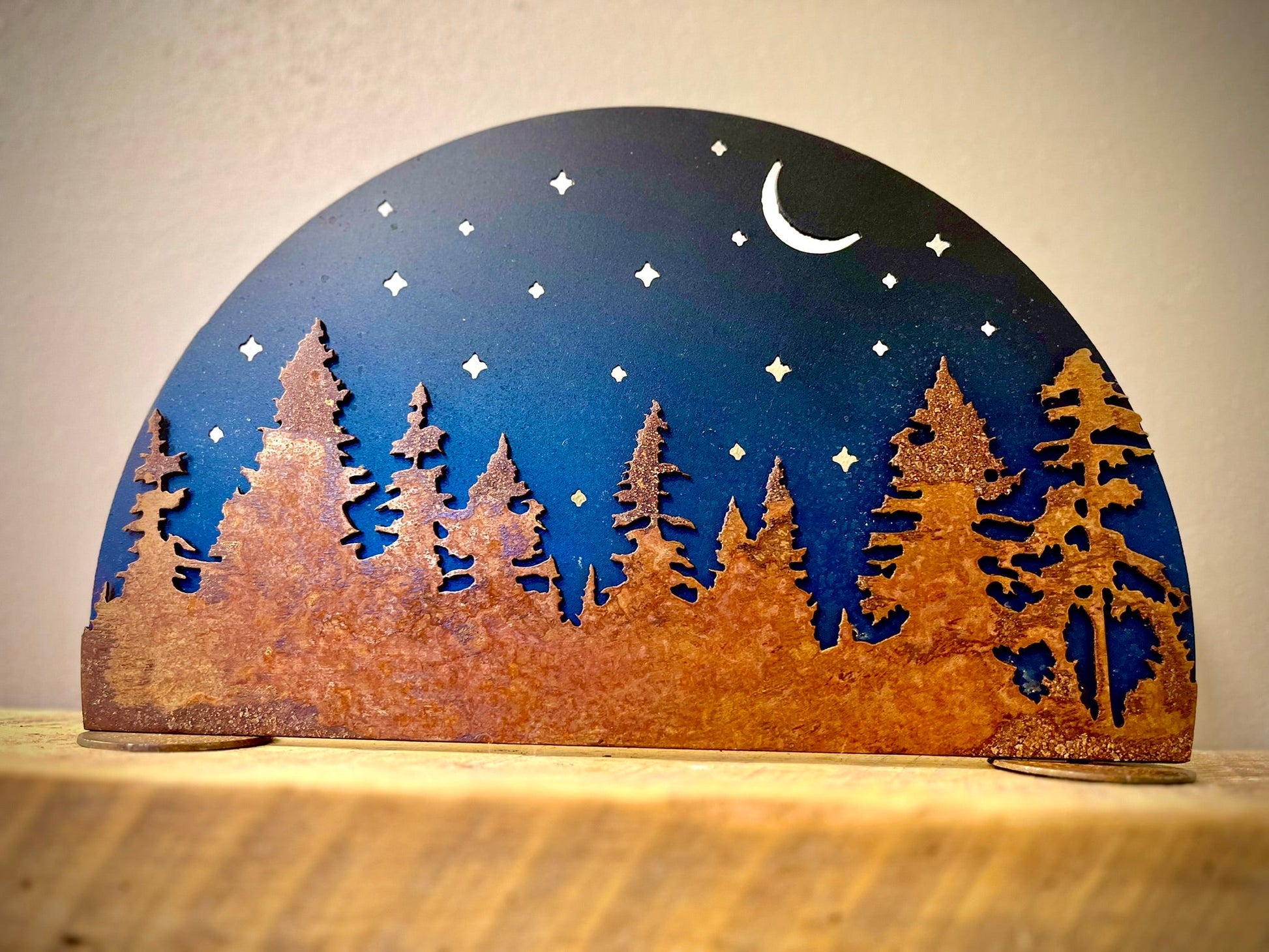 Layered Pine Forest Under the Stars - Mantel - home - home decor - Northern Forge, LLC