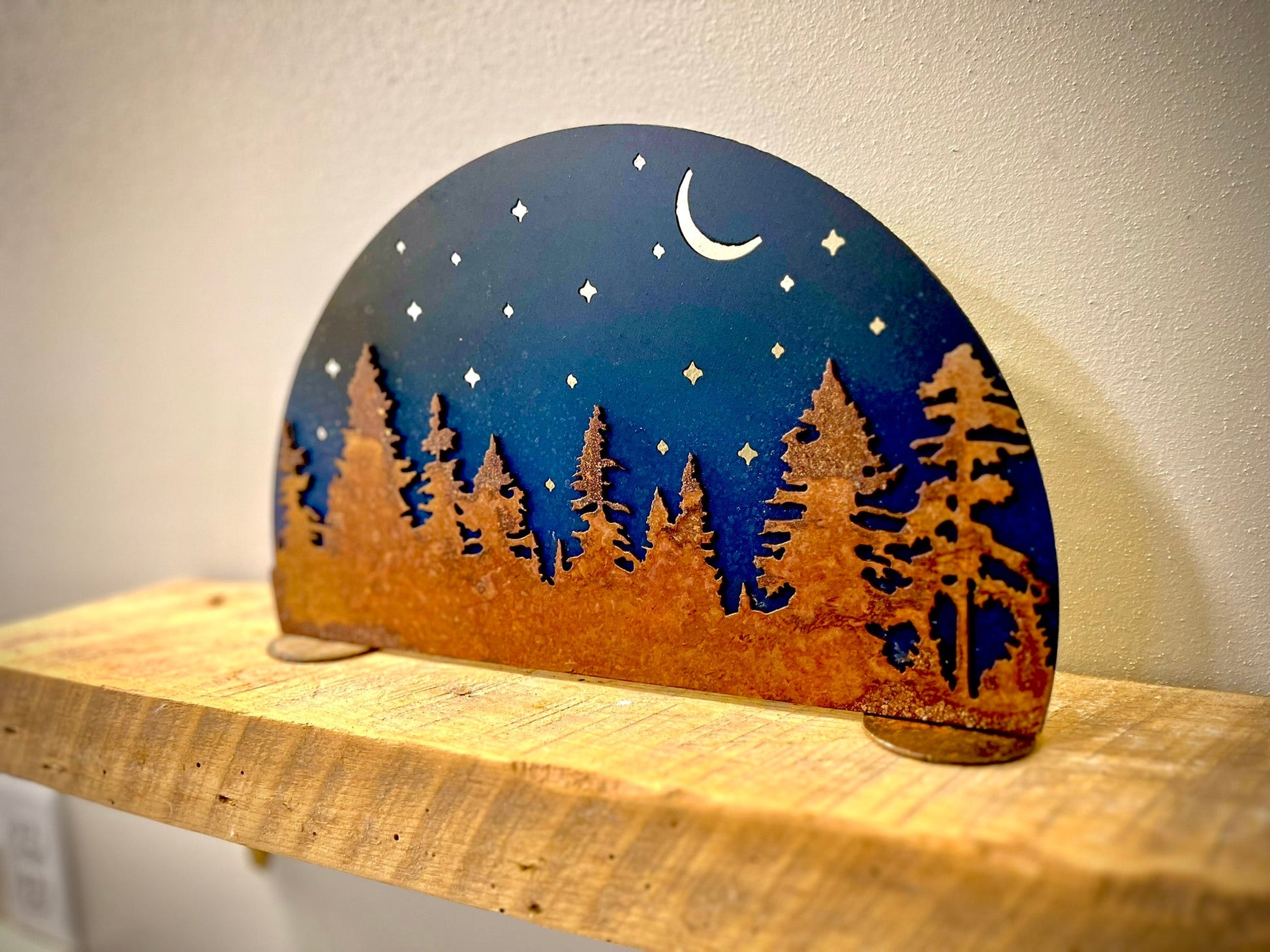 Layered Pine Forest Under the Stars - Mantel - home - home decor - Northern Forge, LLC