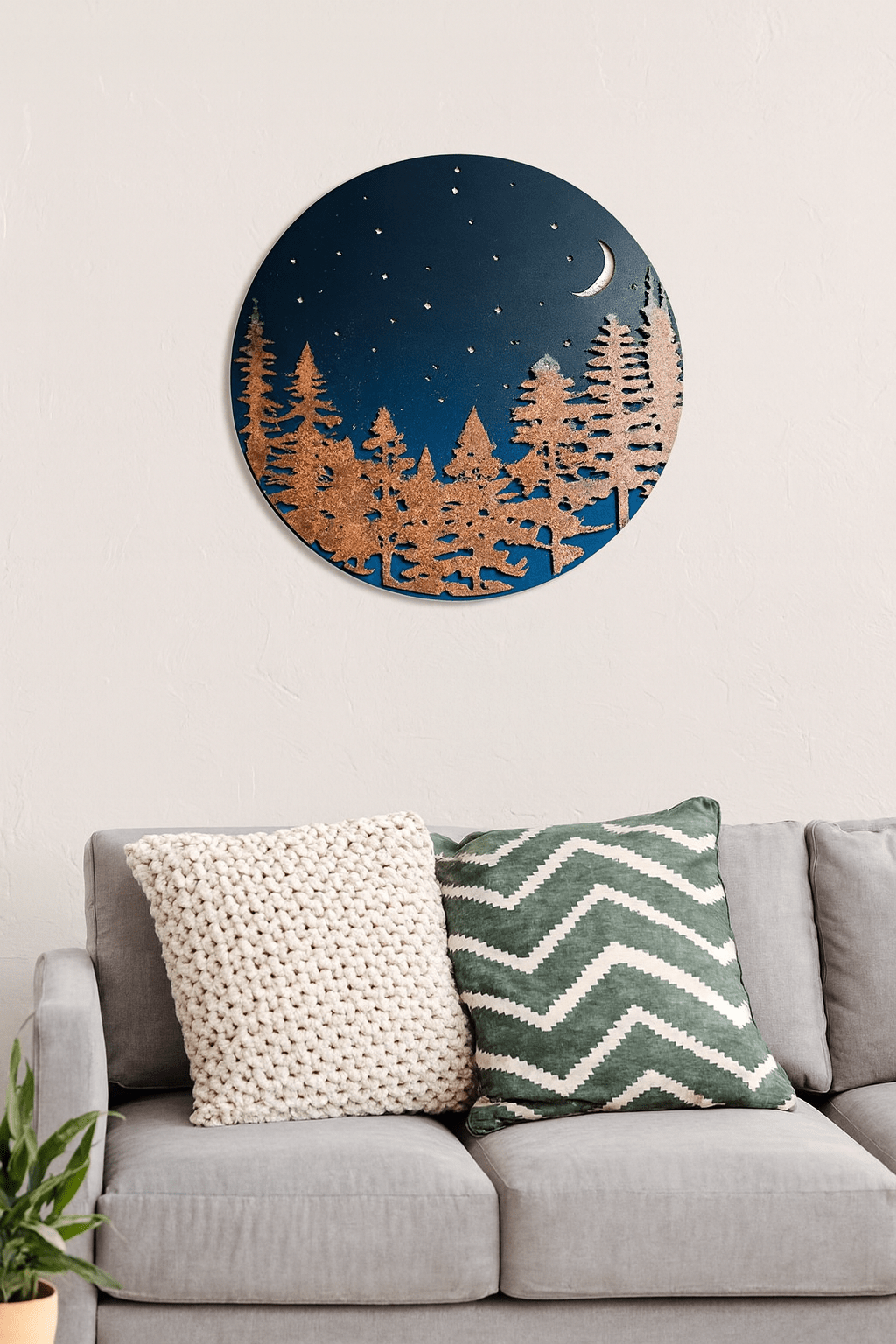 Layered Pine Forest Under the Stars - Wall Art - christmas - forest wall art - Northern Forge, LLC