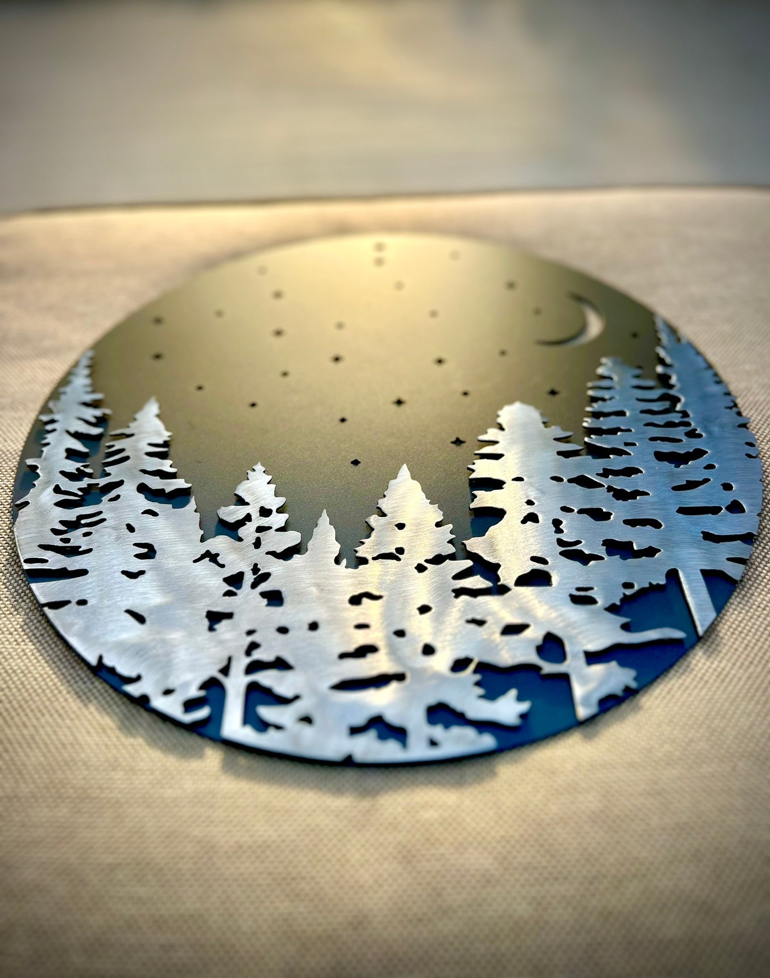 Layered Pine Forest Under the Stars - Wall Art - forest wall art - home - Northern Forge, LLC