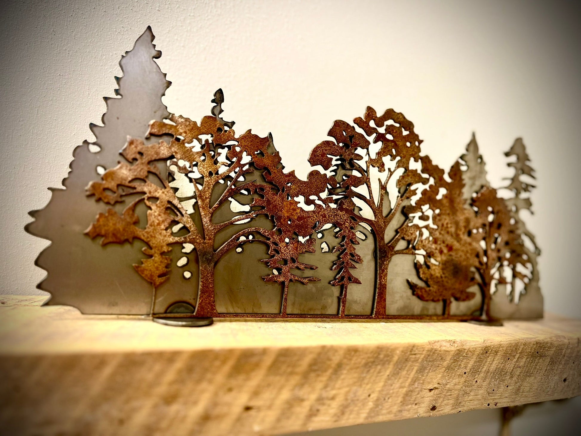 Layered Steel Autumn Forest - Mantel - autumn art - autumn decor - Northern Forge, LLC