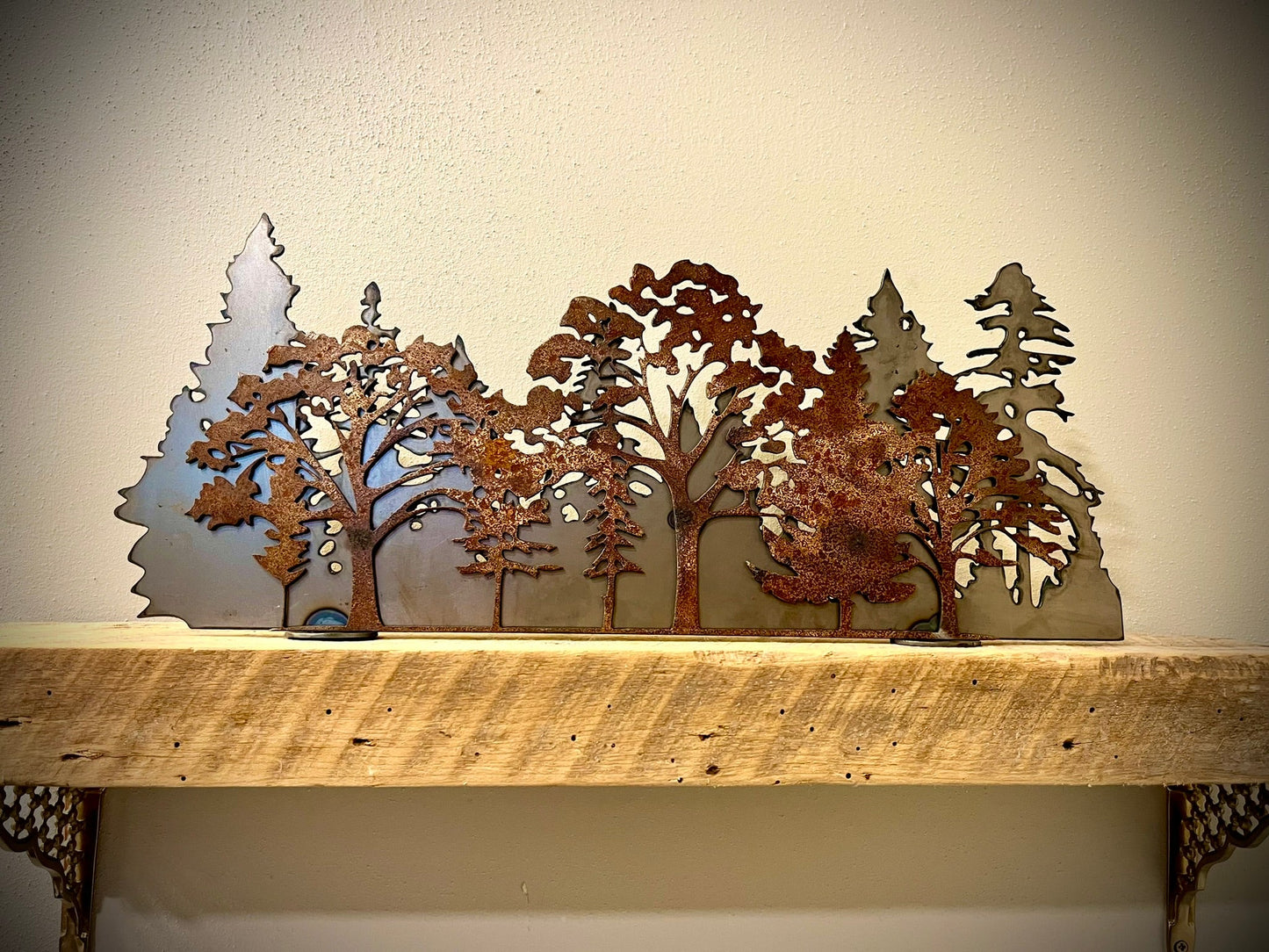 Layered Steel Autumn Forest - Mantel - autumn art - autumn decor - Northern Forge, LLC