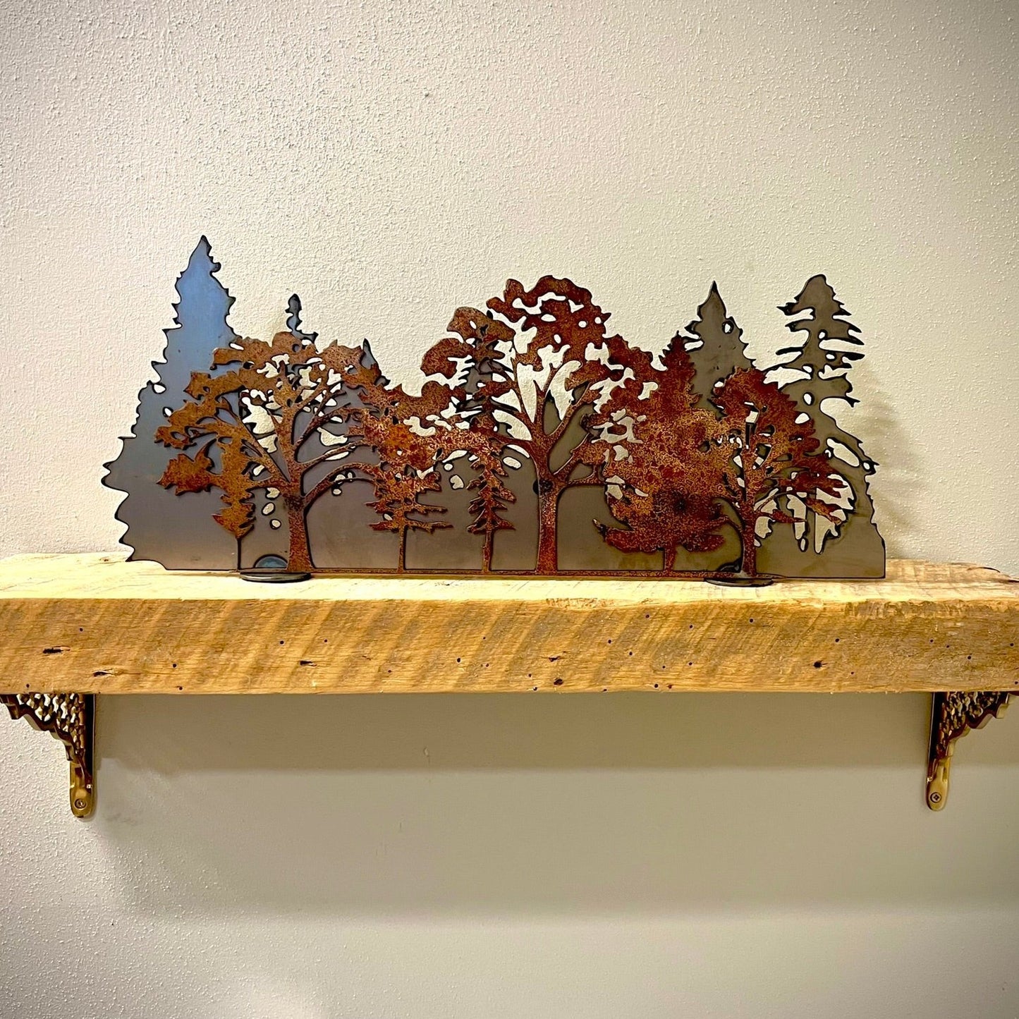 Layered Steel Autumn Forest - Mantel - autumn art - autumn decor - Northern Forge, LLC