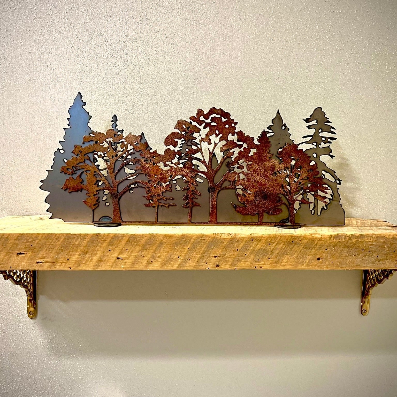 Layered Steel Autumn Forest - Mantel - autumn art - autumn decor - Northern Forge, LLC