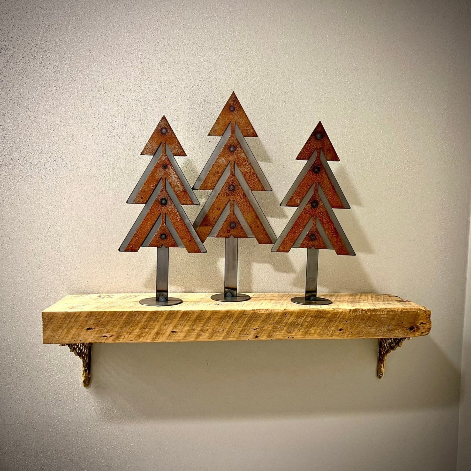 Layered Steel Christmas Trees - Mantel - christmas - christmas decor - Northern Forge, LLC